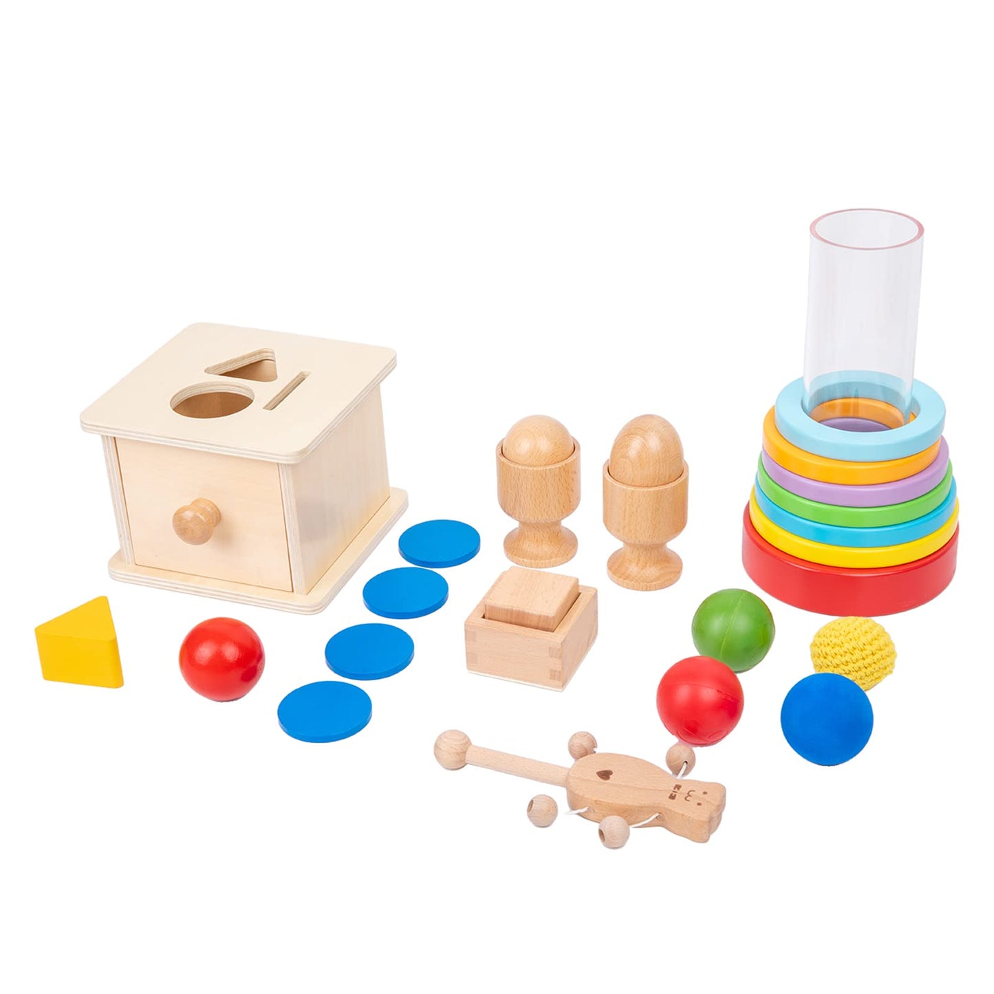 Adena Montessori Toys Play Kit for 0-15 Months Baby Interactive Toys Baby Brain Development Toys (Play Kit for 9-15 Months)