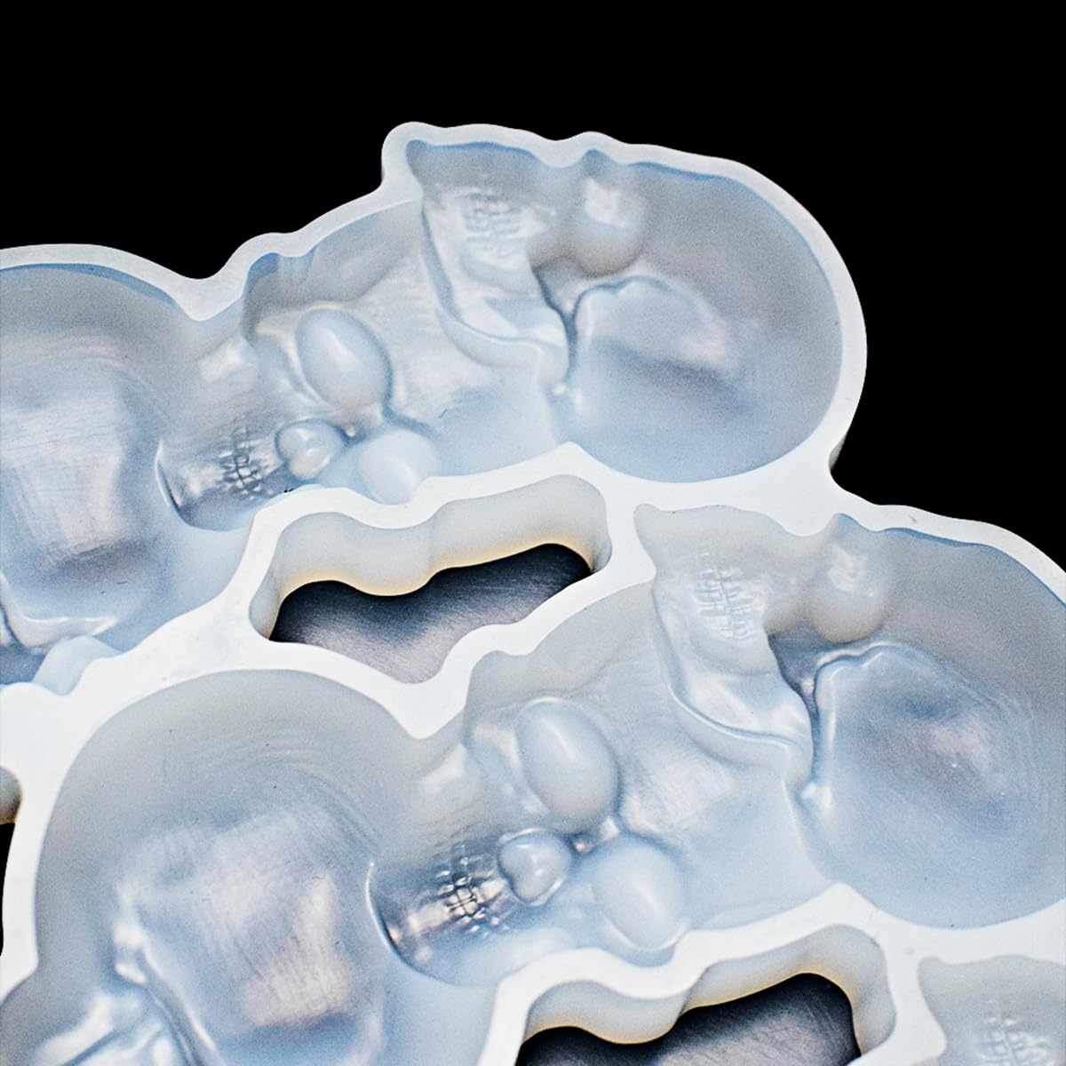 mostsom Skull Head Shape Silicone Lollipop Molds Easter Skull Chocolate Candy Cheese Mould Cake Decorating Tools 2PCS (F_Skull Head)