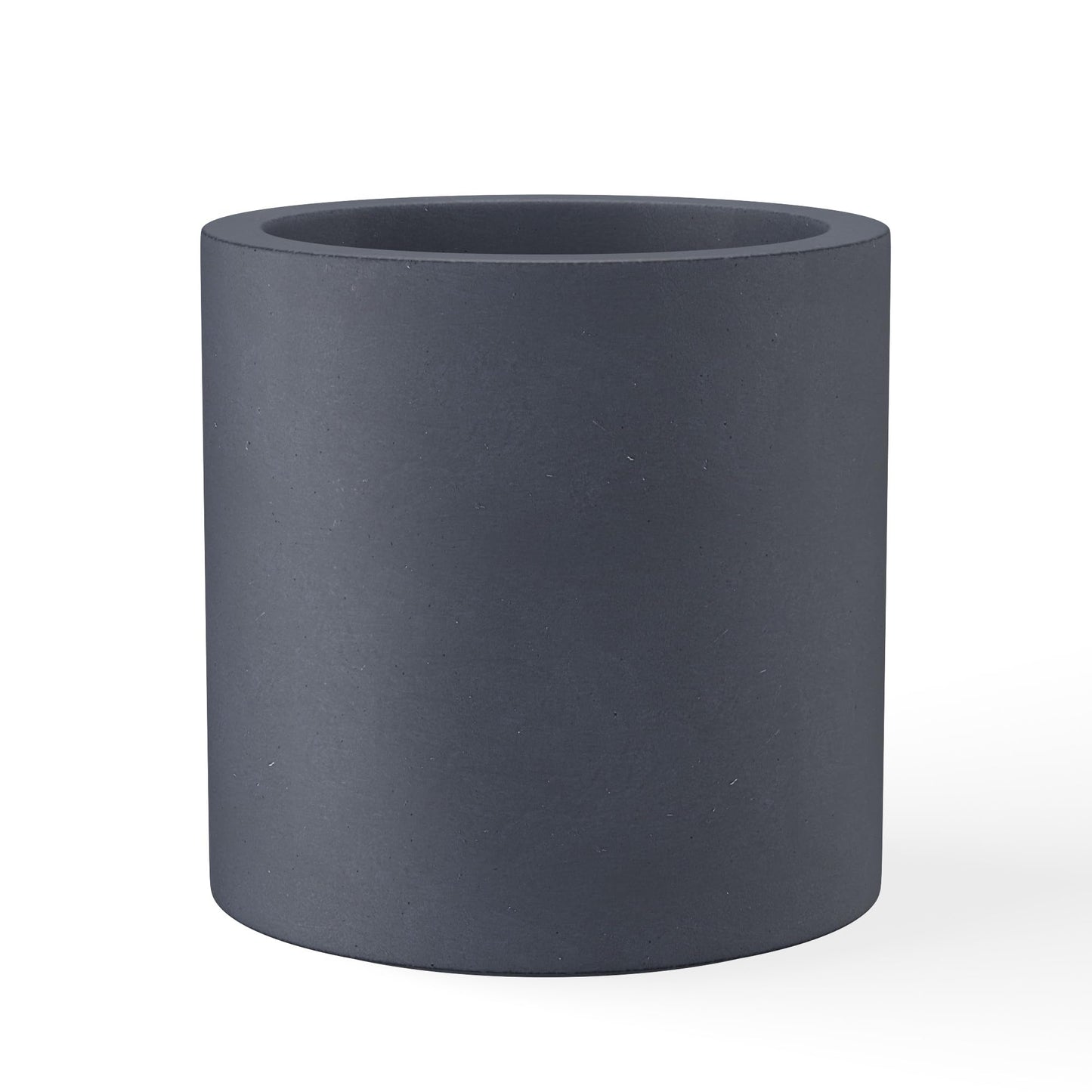 Kante 12.6" Dia Round Concrete Planter, Modern Style Large Cylindrical Plant Pot with Drainage Hole and Rubber Plug for Indoor Outdoor Patio, Dark Gray
