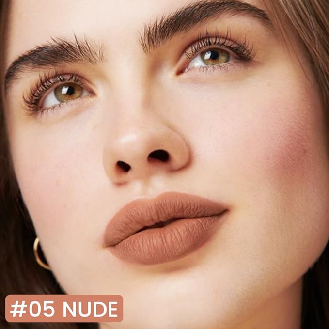 Kaely Nude Longwear Liquid Lip Liner Waterproof, 24 Hour Long Lasting Lip Liner Stain Marker Pen, 2-in-1 Matte Semi Permanent Lipliner & Lipstick, Vegan & Cruelty-Free, 05
