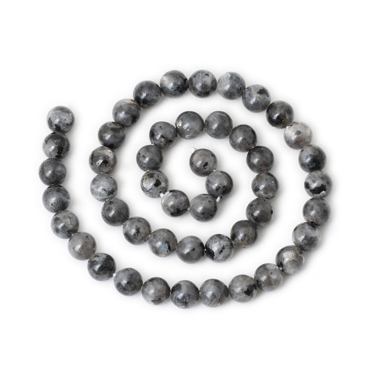 CHEAVIAN 45PCS 8mm Natural Black Labradorite Gemstone Round Loose Beads Crystal Energy Stone for DIY Jewelry Making 1 Strand 15"