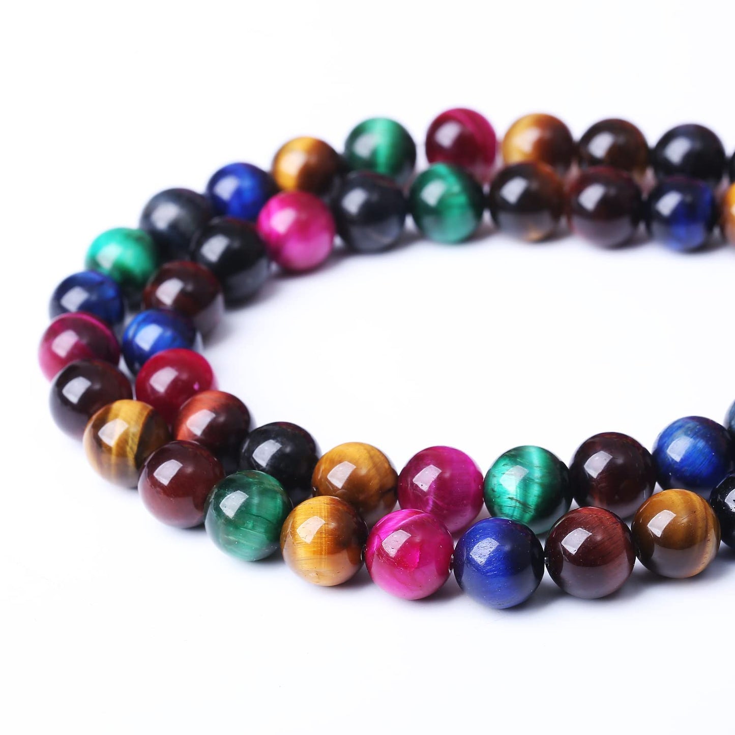 36PCS 10MM AAA Colorful Tiger Eye Stone Beads Natural Gemstone Bead Crystal Healing Energy Jewelry Making DIY 15 inches