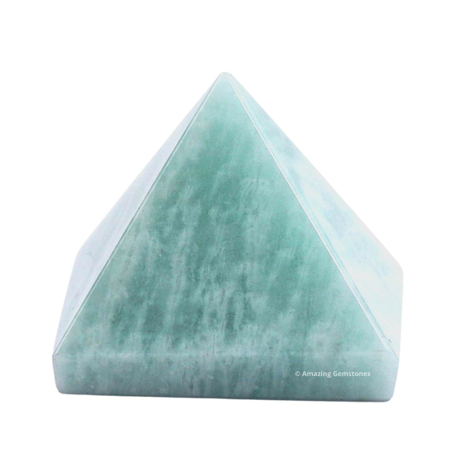 Amazing Gemstone Amazonite Pyramid Crystal Healing Stones - 1" Great Pyramid Figurine of Natural Stone Pyramid for Meditation, Reiki, Chakra Balancing and Crystal Pyramids Grid