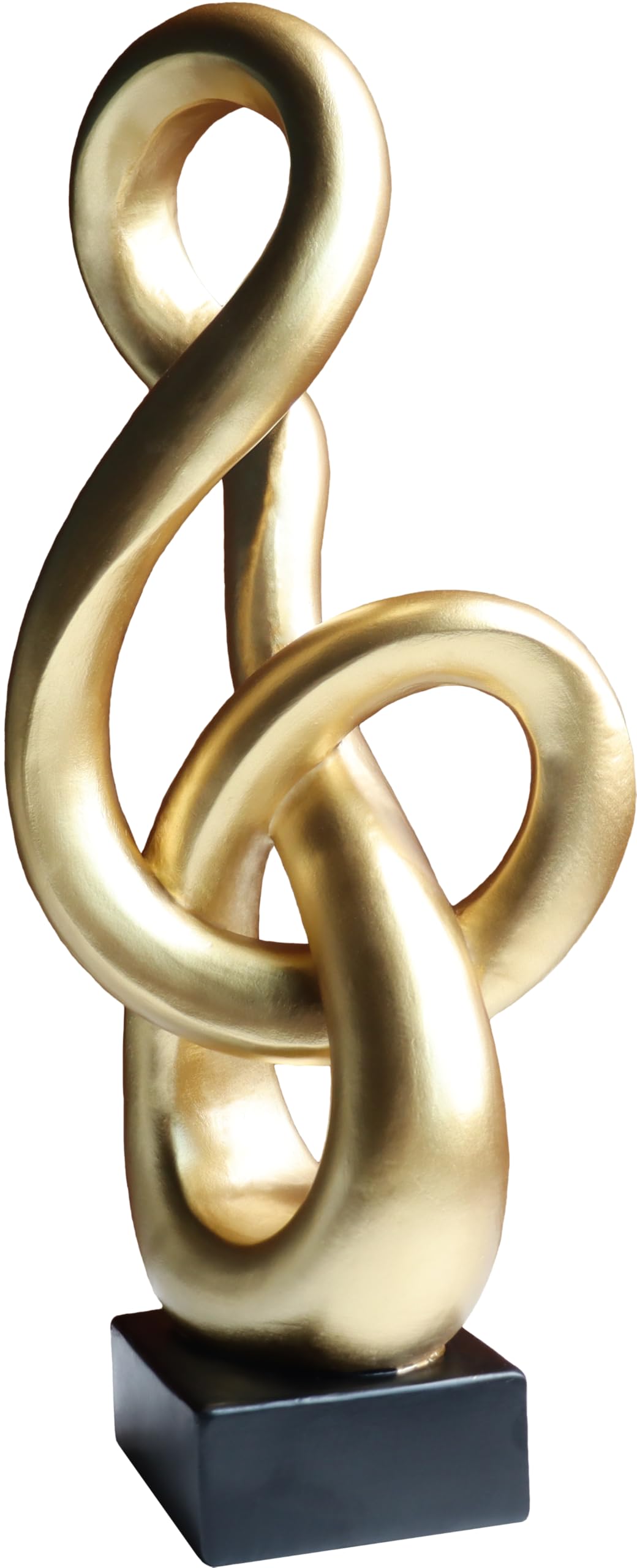 LAIKEARTS 16" Modern Abstract Ribbon Decorative Sculpture, Knot Sculptures,Home Decor,Coffee Table Statues,Dining Living Room Desk Decor,Musical Note,Golden