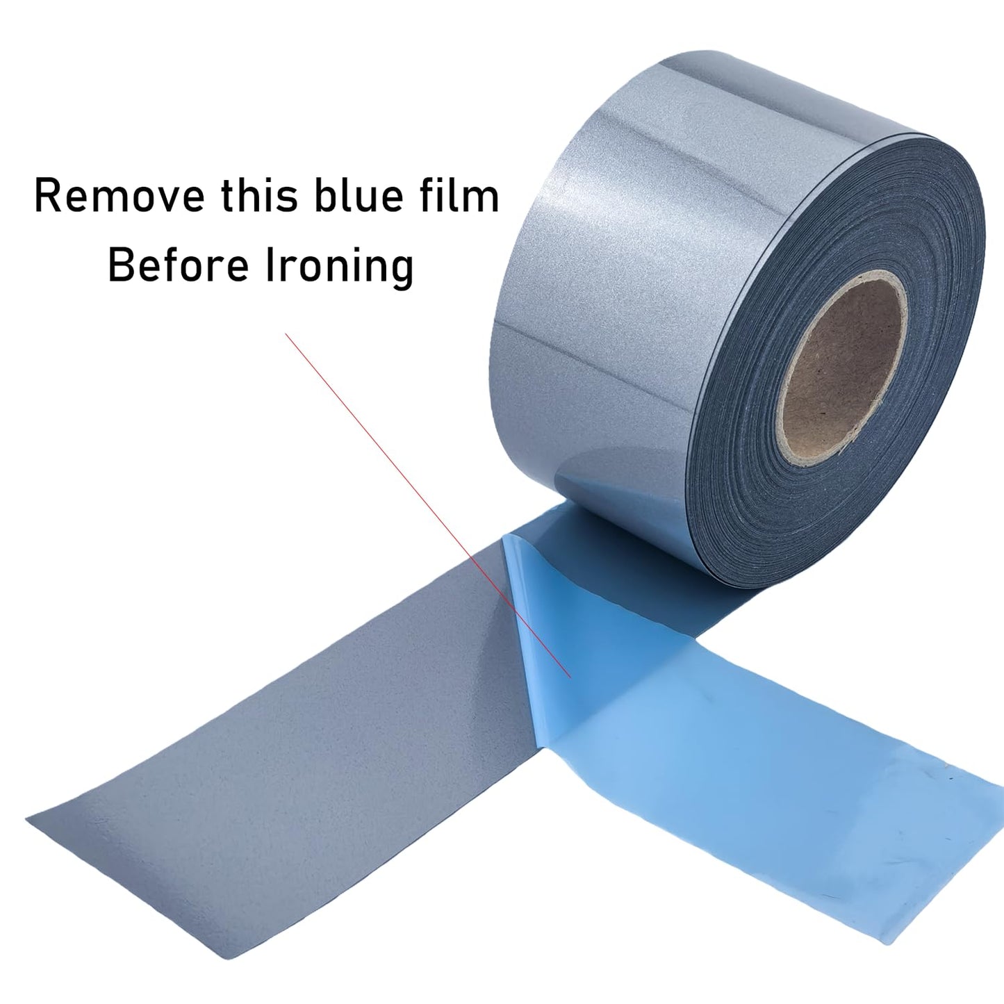NOZUONO Reflective Heat Transfer Vinyl - Stretchable HTV for Sports Apparel, 65ft Roll - High Visibility, Flexible, Iron On, Easy to Cut for T-Shirts, Jackets, Bags (Silver) (1/2 inch x 65ft)