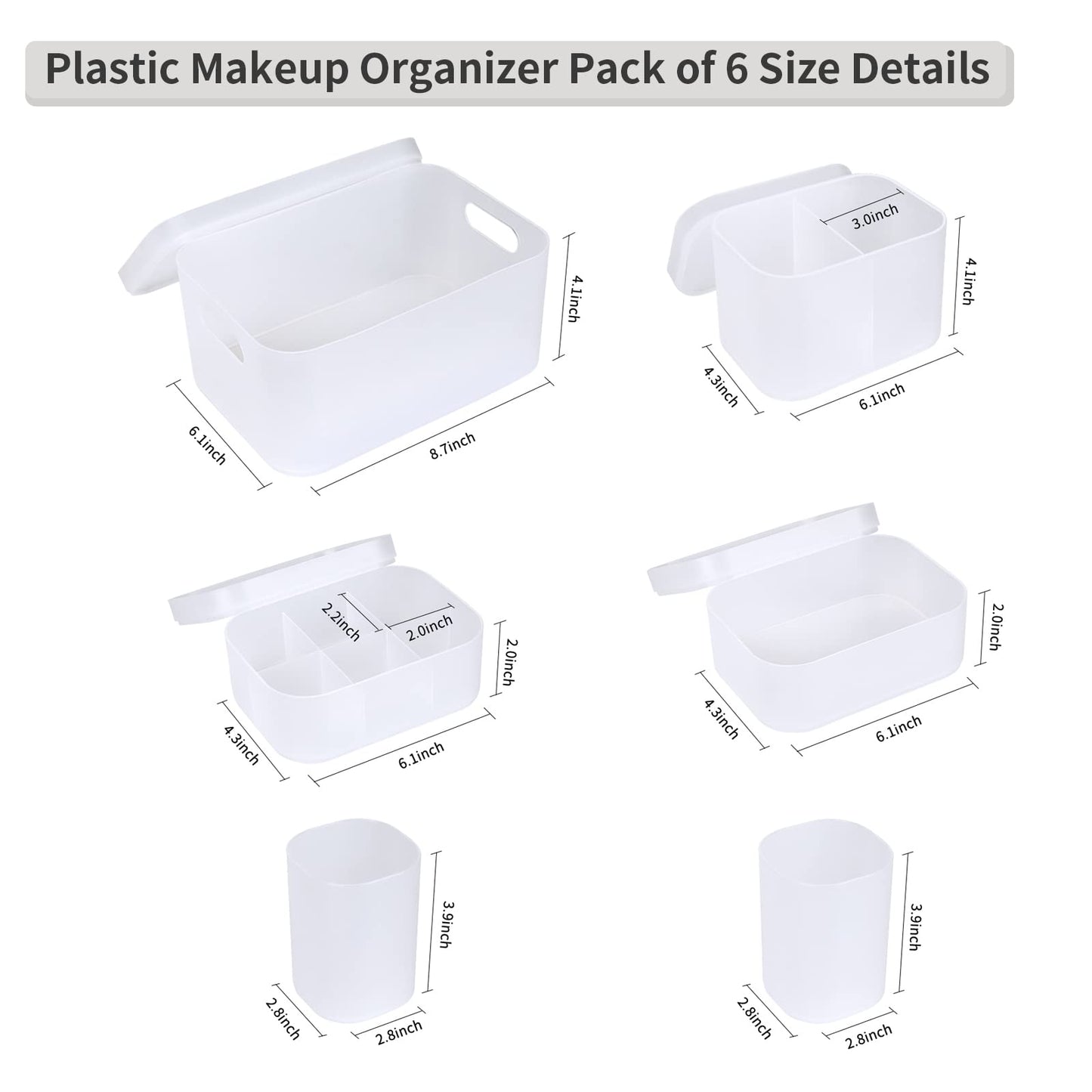 OCHEAL Makeup Organizer Case Set: Stackable Clear Vanity Storage - Multi-size Holder for Makeup, Jewelry, Toiletries