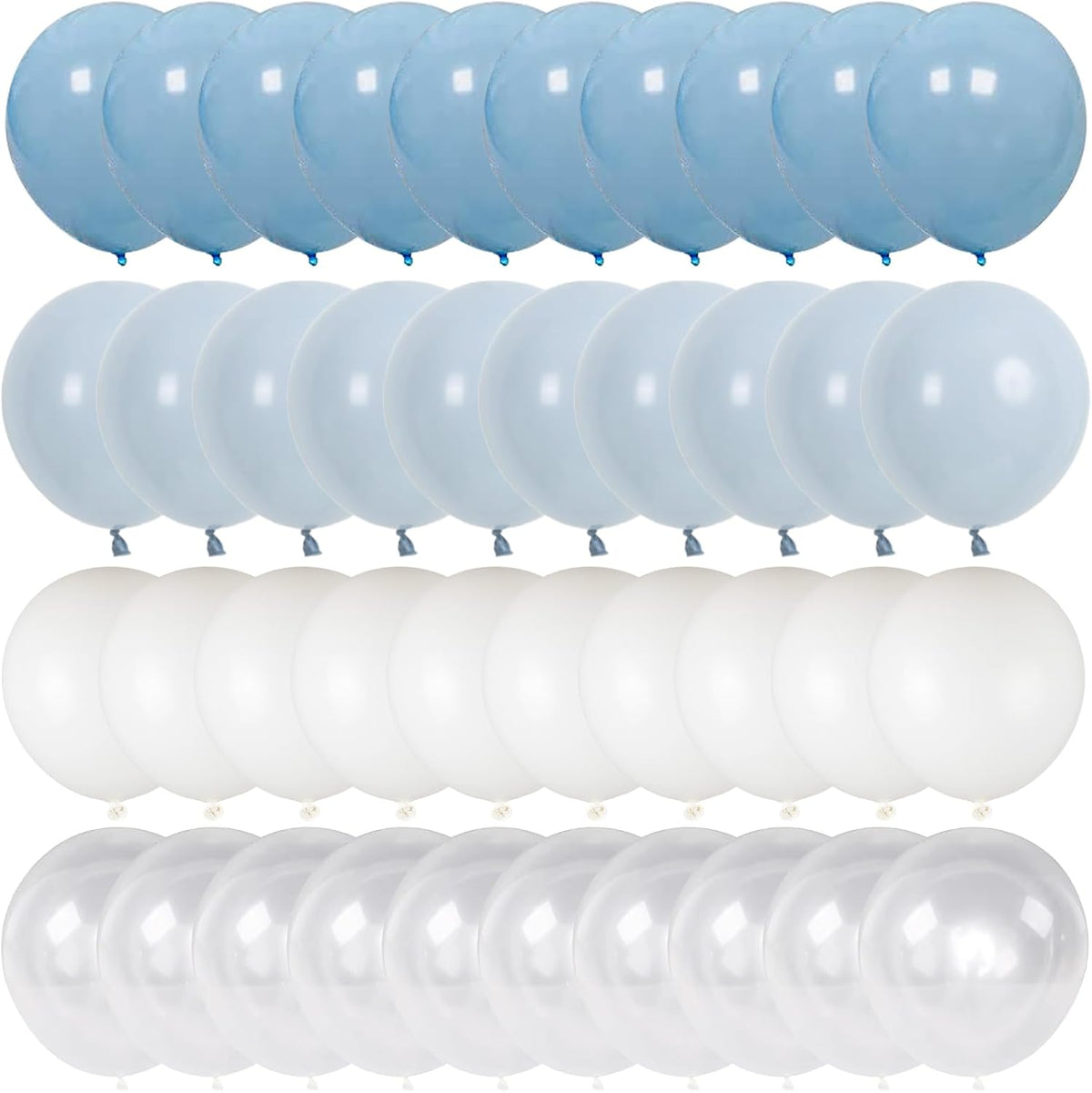 50pcs Dusty Blue Balloon Arch Kit, 12” Pastel Blue and White Clear Balloons for Birthday Wedding Baby Bridal Shower Themed Parties