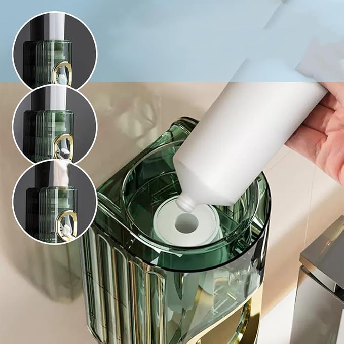 Light Luxury Toothpaste Squeezer, Automatic Toothpaste Squeezer, Toothpaste Dispenser, Household Wall Mounted Non-Punching Squeezer Toothbrush Holder Saves Toothpaste for Home (Color 01)