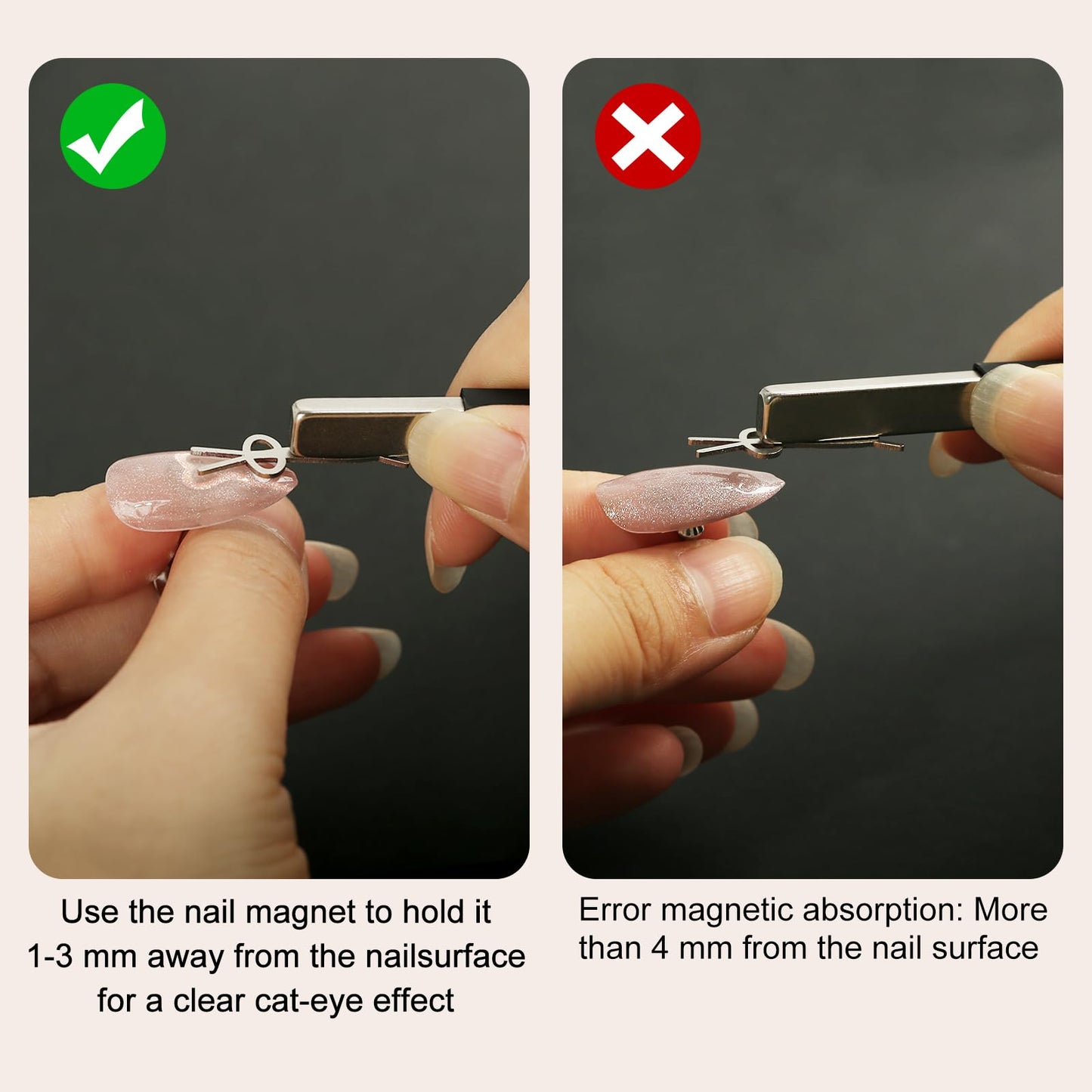Vnjaoi Cat Eye Magnet + 4-PC Bunny-Shaped Nail Magnet for Cat Eye Nail Art Salon or Home