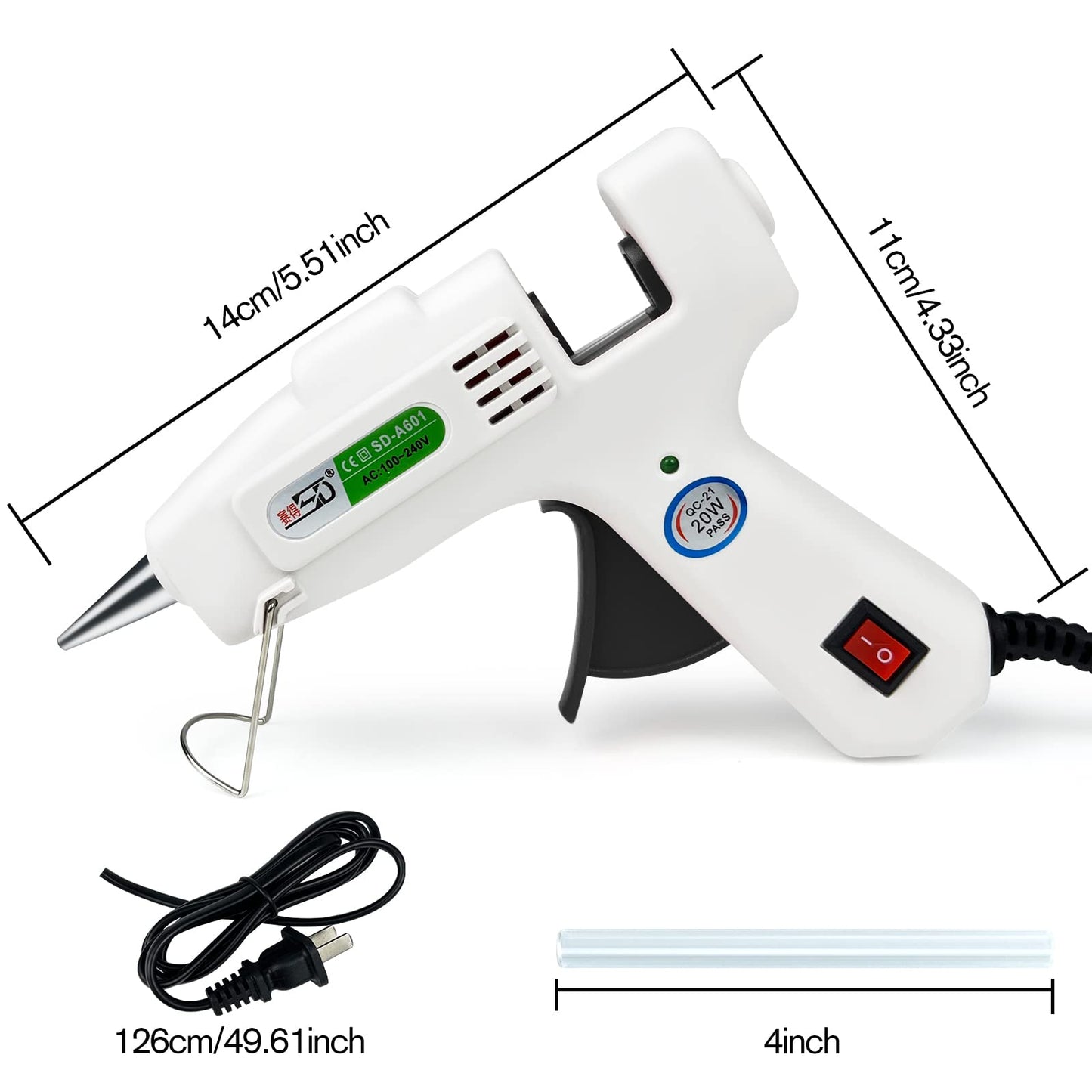 Krightlink Hot Glue Gun Kit with 120 Glue Sticks, Fast Preheating Hot Melt, High Temp for School Crafts DIY Arts and Quick Home Repairs (20w)