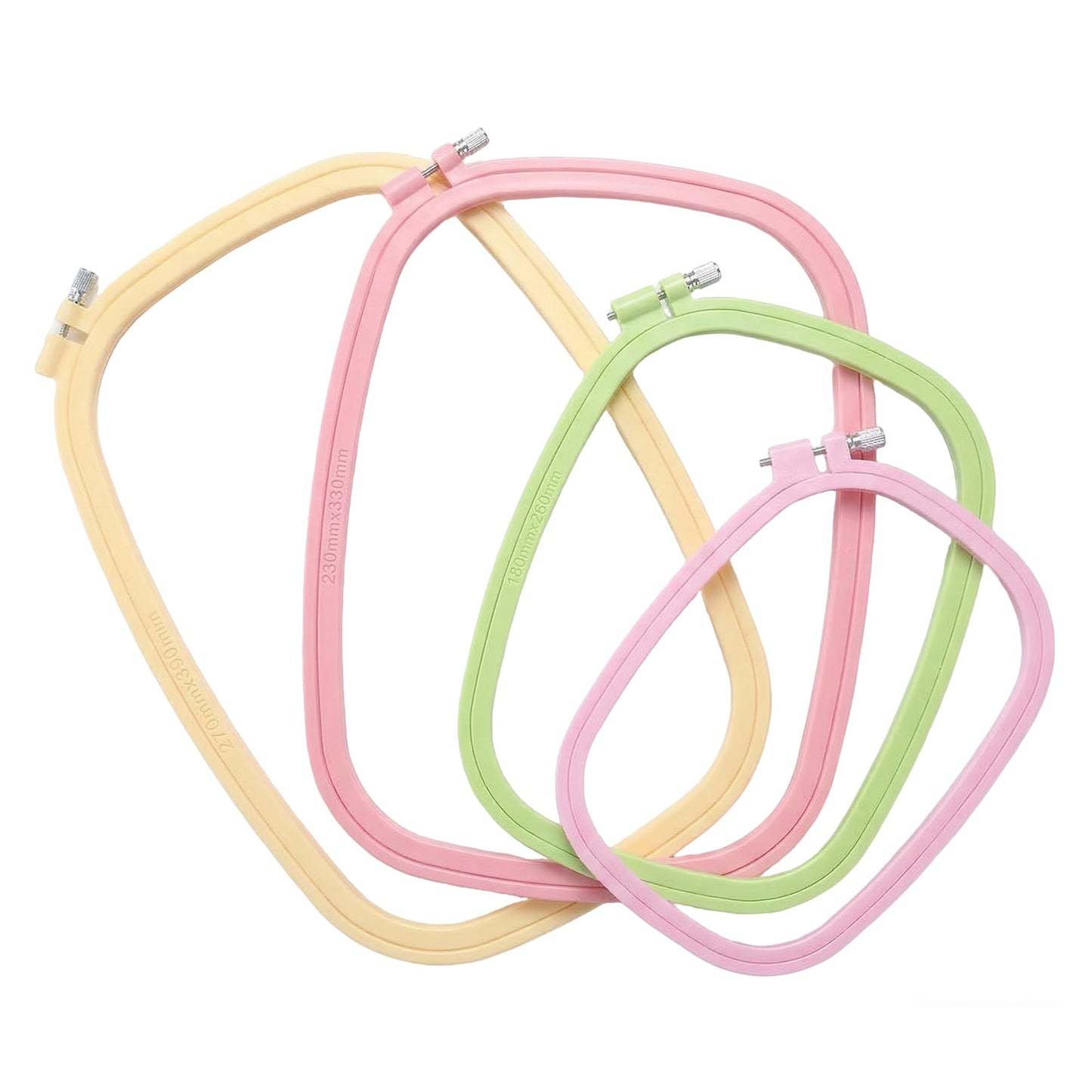 Huacan 4 Pcs Embroidery Hoop - Square Cross Stitch Hoop Set ABS Plastic Embroidery Hoops for Art Craft Sewing Tools Embroidery Ring for Sewing Needlework
