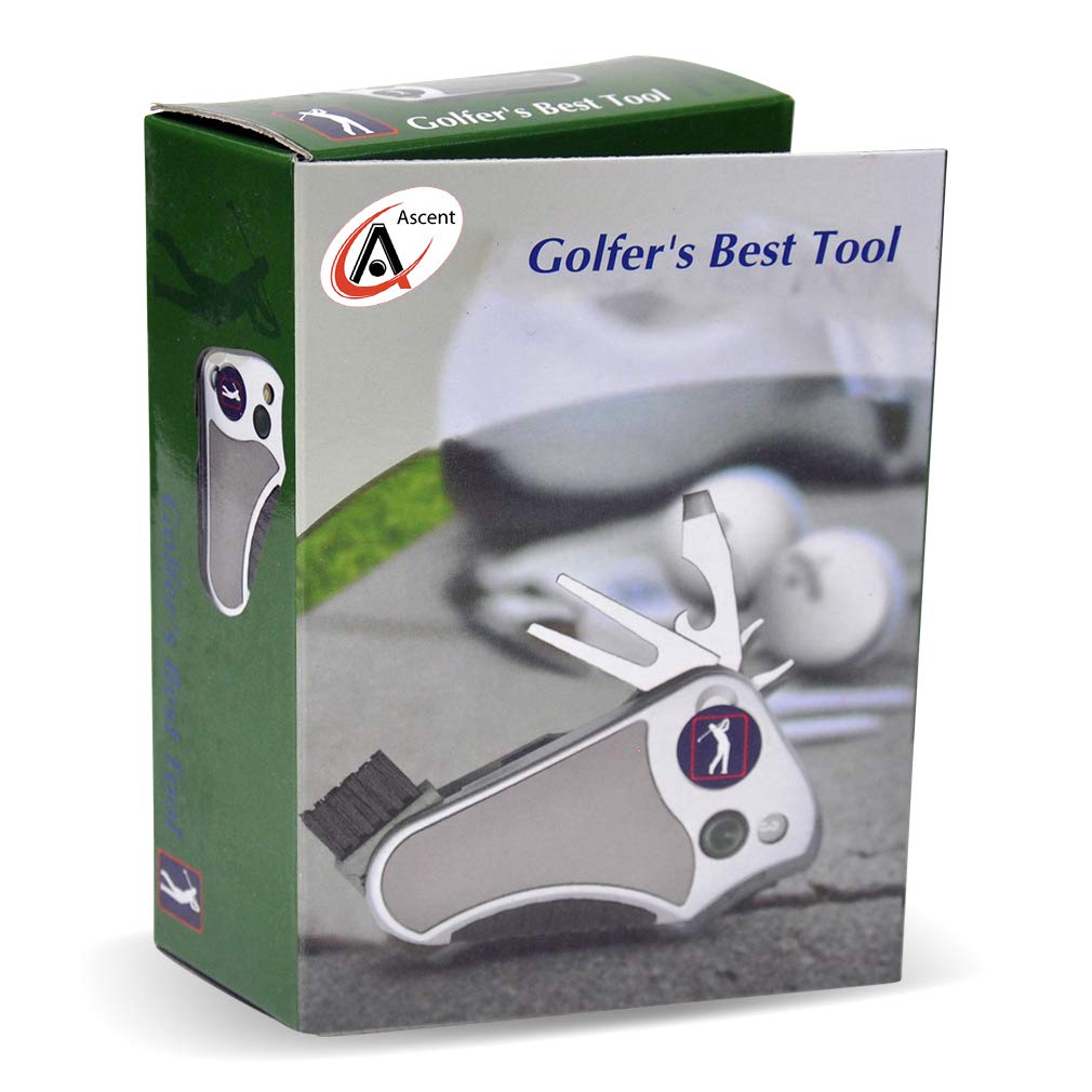 Golfer's Best Tool – 6-in-1 Golf Multitool for Men & Women | Stroke Counter, Divot Repair, Brush, Ball Marker, Cleat Tightener, Club Cleaner | Compact Golf Gift & Souvenir
