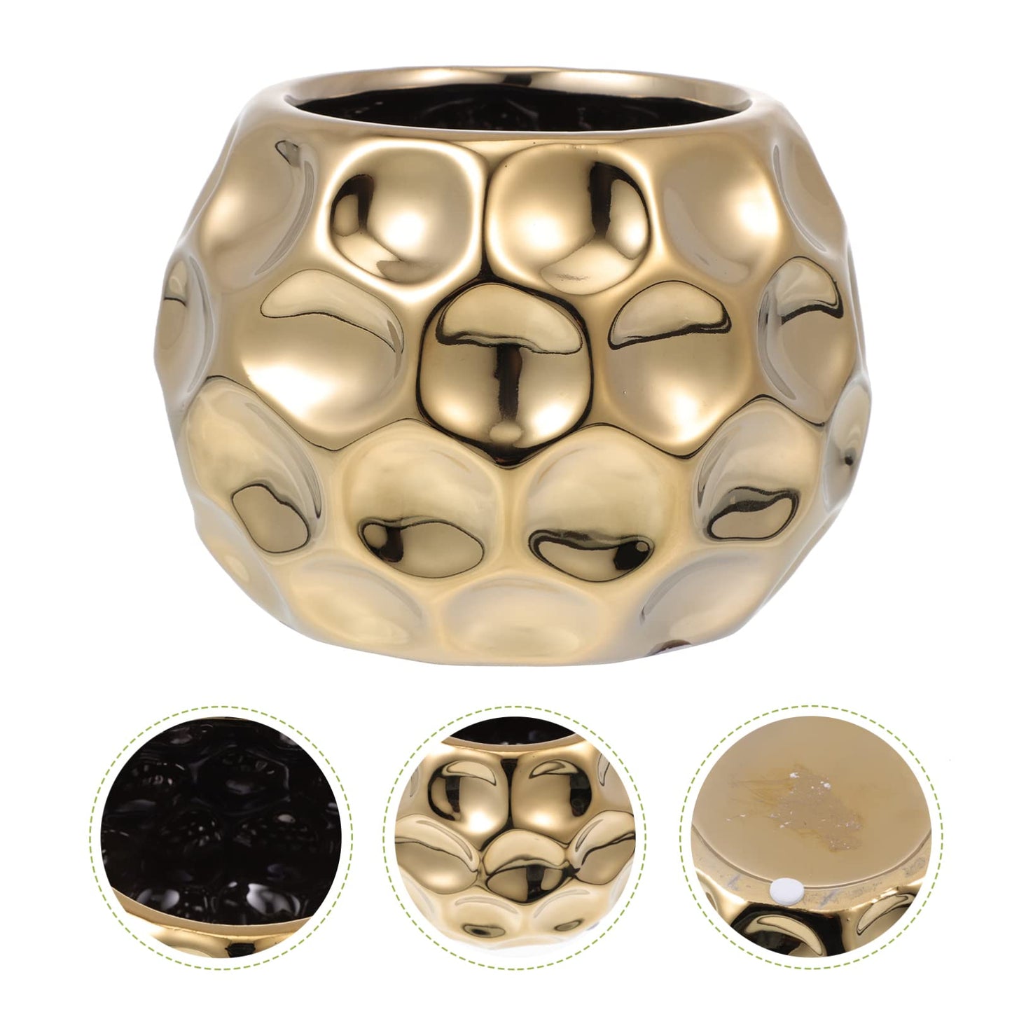VINTORKY 1pc Ceramic Gold Pot Modern Pot Mini Pencil Mini s Metal Round Vase s for para De Mujer Interior French Bucket Vase Plant Bonsai Ceramics