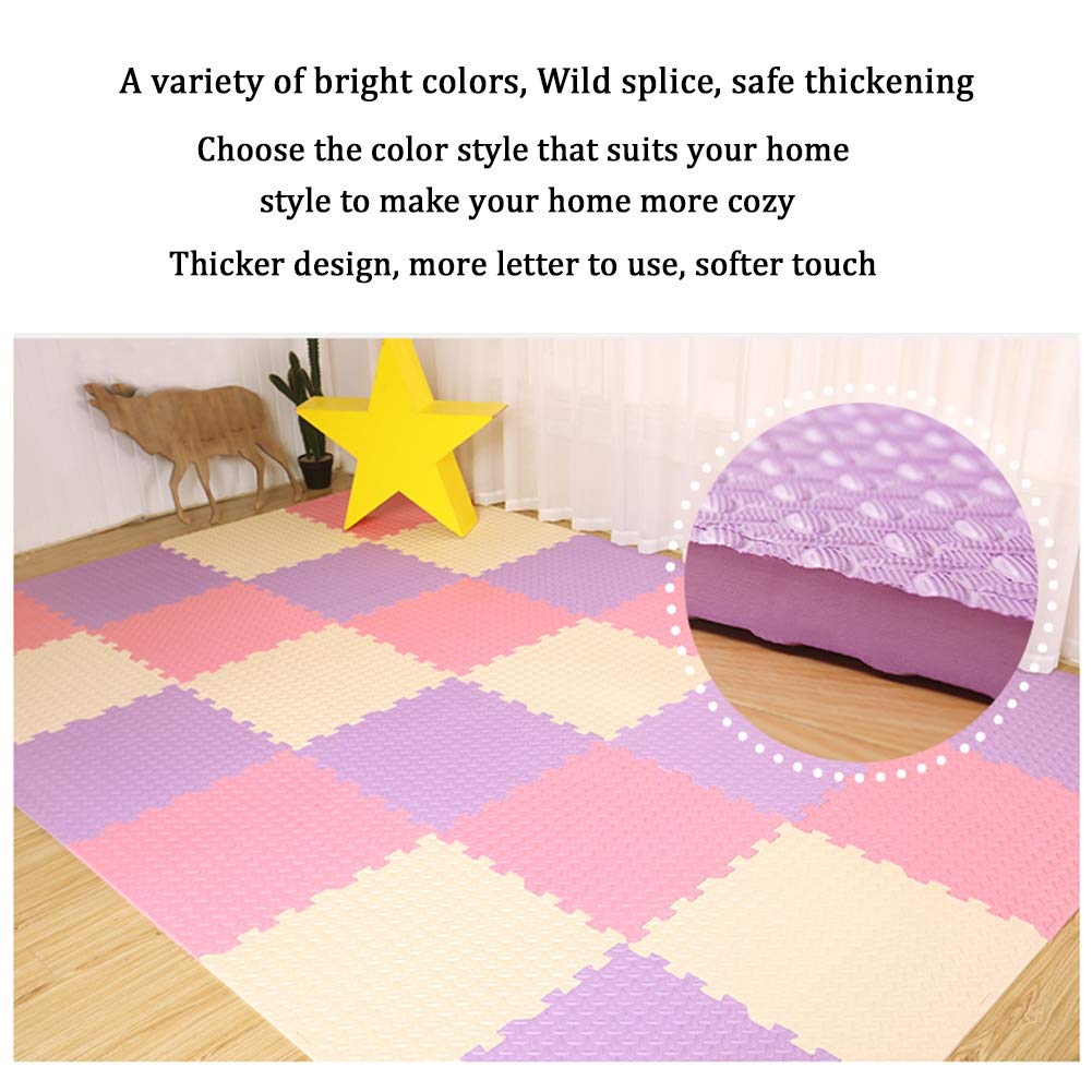 ALGFree Children Kids Baby Foam Puzzle Play Mat Interlocking Activity Protection Flooring Mat Soft EVA Pad, Colour Customizable (Color : C, Size : 30x30x1.2cm-24pcs)
