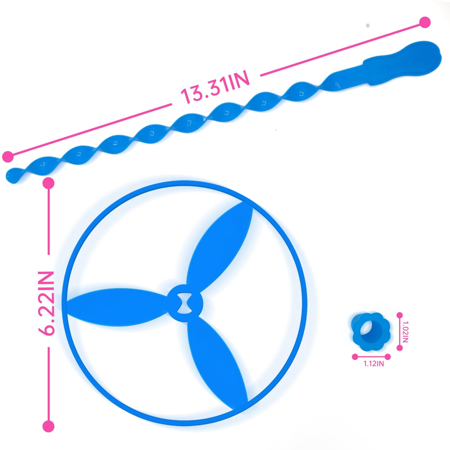 Sepco 40 Pcs Large Flying Helicopter Toy Flying Disc Plastic Propeller Spinner Bamboo Dragonfly Flyer Saucers with Launchers Kids Party Favors Gifts