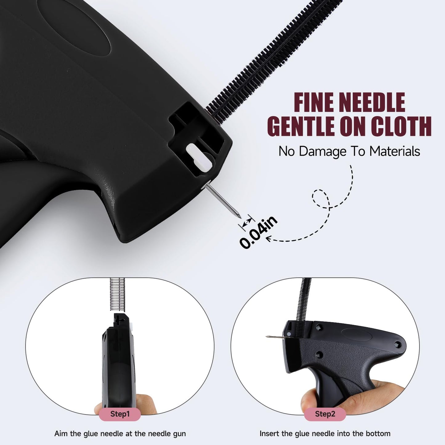 Black Quick Stitch Sewing Gun - Includes 6 Mini Needles and 4000pcs Fasteners (2000 Black & 2000 White) Clothing Stitch Gun Quick Stitchy Sewing Kit