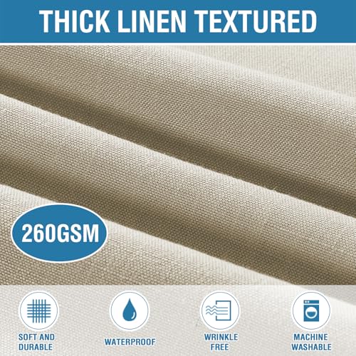 H.VERSAILTEX Linen Textured Table Cloths 60 x 120 Inch Premium Solid Tablecloth Spill-Proof Waterproof Table Cover for Dining Buffet Feature Extra Soft and Thick Fabric Wrinkle Free, Taupe - color: Taupe, size: 120" x 60" (Rectangular)