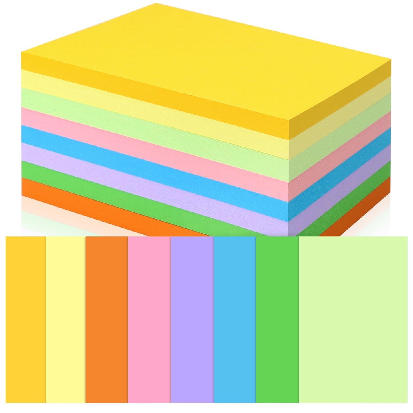Tecmisse 320 PCS Index Cards 4 x 6, Blank Colorful Index Card Thick Flash Card for Studying, Note Cards, Flashcards Coored, Office School Supplies