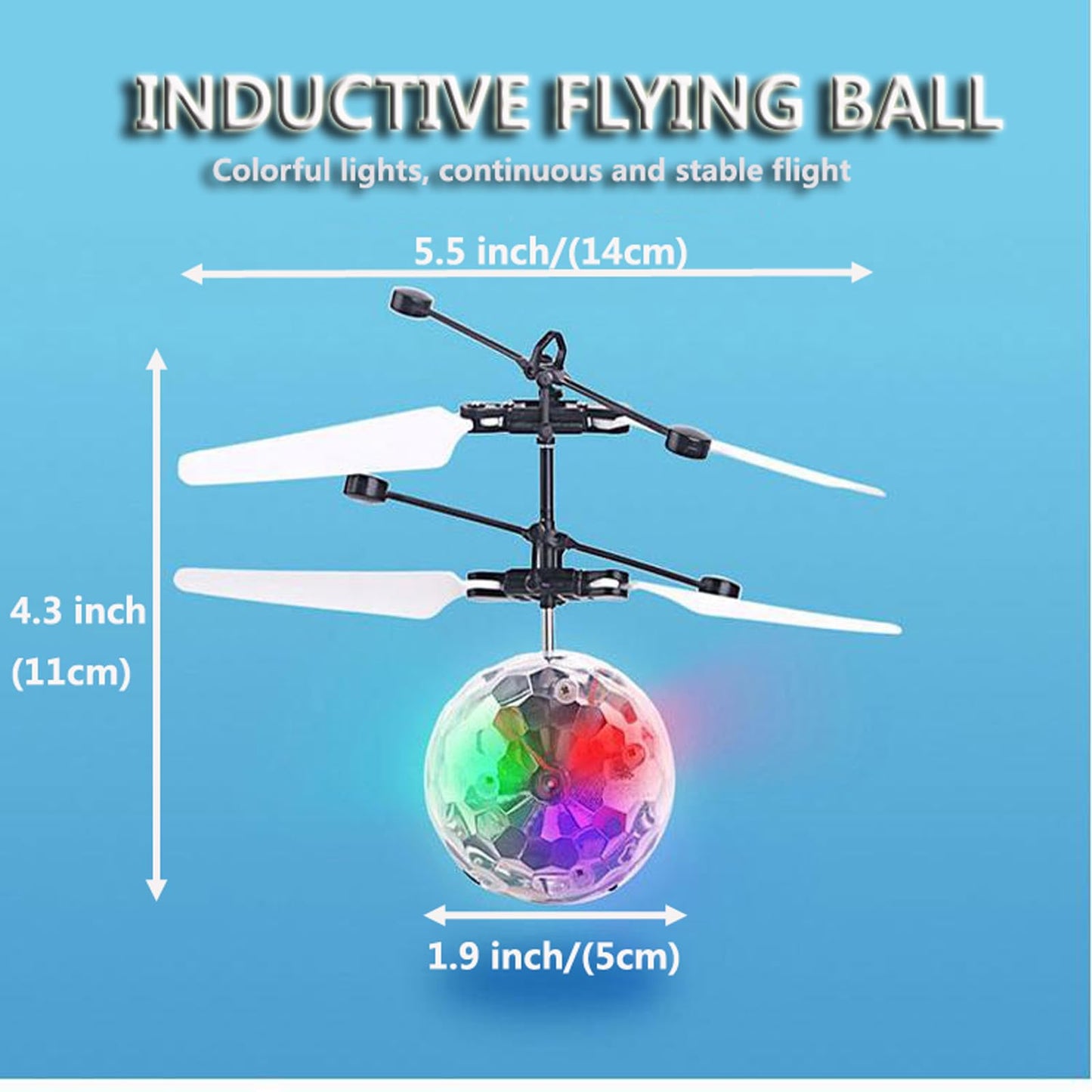 Inductive Flying Crystal Ball, Suspended Flying Ball with Lights, Infrared Sensor Aircraft Toy