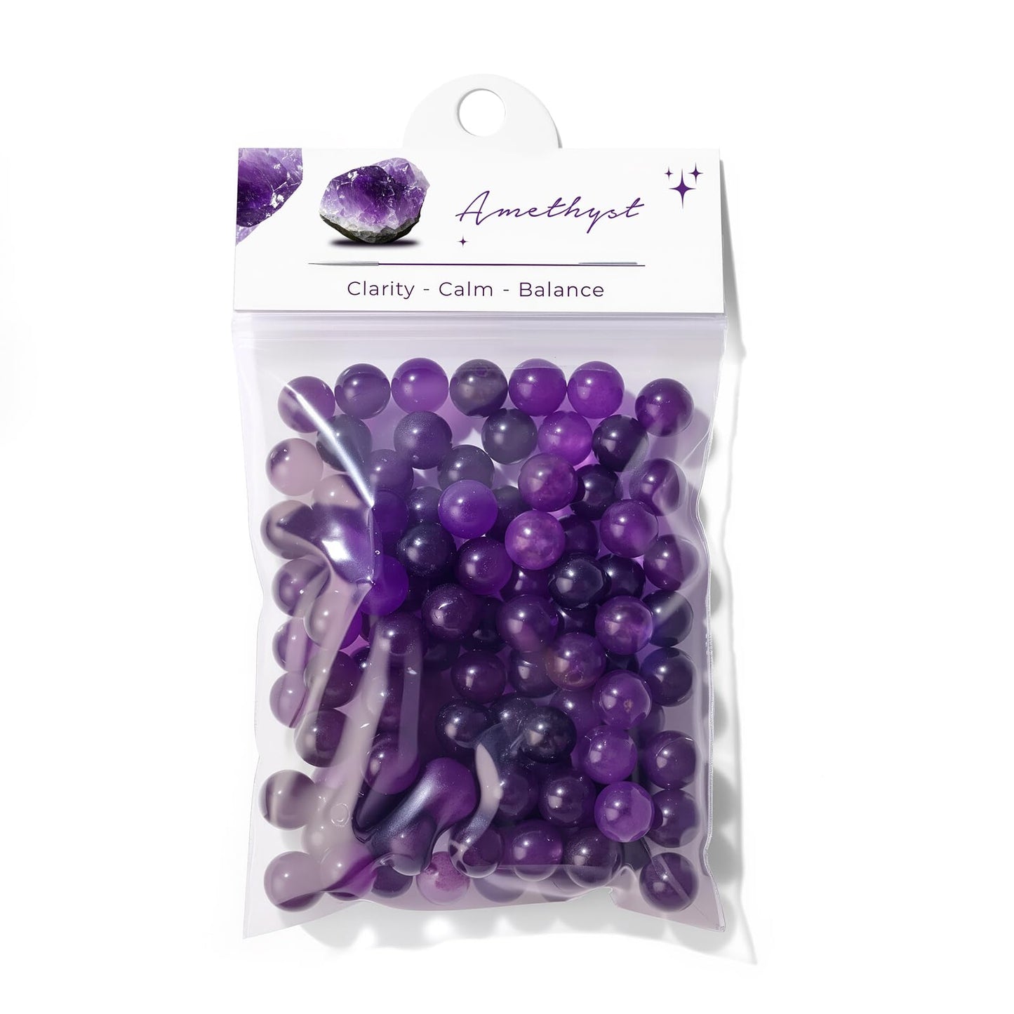 Raicegs 100pcs 8mm Amethyst Beads Natural Gemstone Beads Round Loose Beads for Jewelry Making DIY Bracelets Necklace