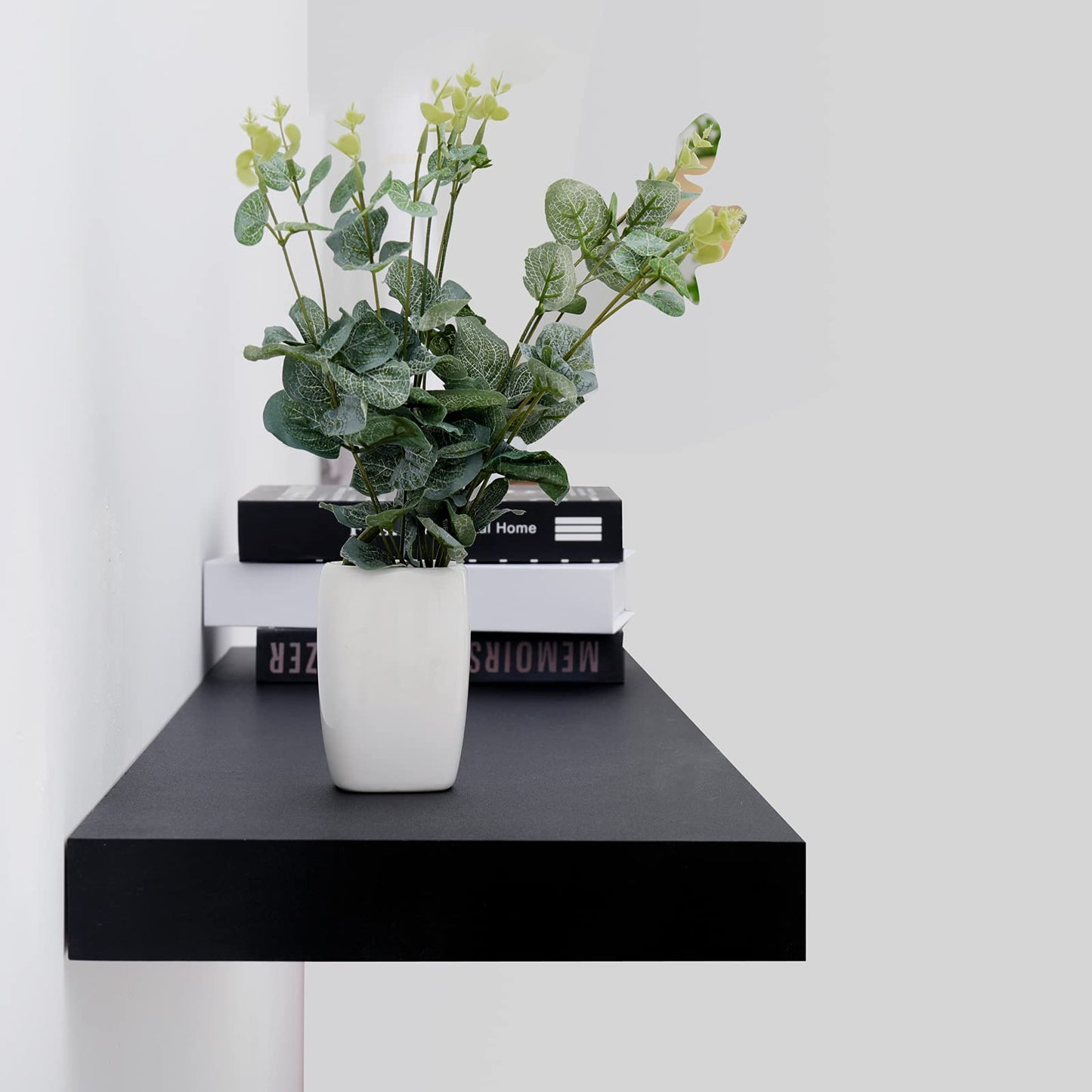 WELLAND 12" Deep Floating Wall Shelf, Black Floating Shelf Display Floating Shelf, 23.62" L x 11.81" D x 2" T, Deeper Than Others, Black