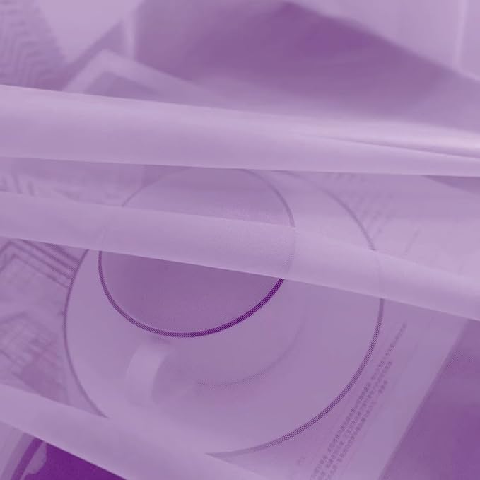 SpaceDresser Lavender Sheer Curtains 4 Panels Rod Pocket Semi-Sheer Curtain 54 Inches Long Light Filtering Voile Window Drapes for Bedroom Living Room Kitchen, Each 52W x54L