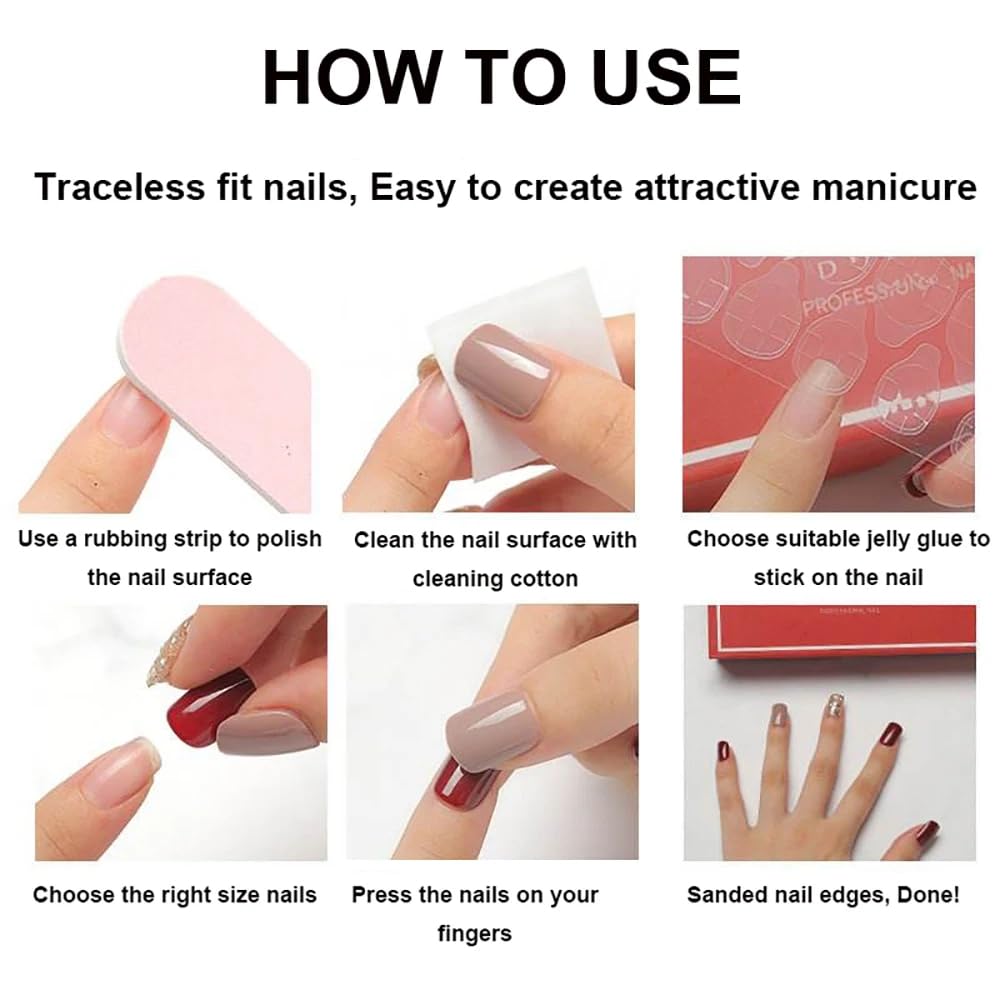 3D Almond Press on Nails Medium Fake Nails Glossy Purple False Nails with Flower Pearl Design Acrylic Glue on Nails Full Cover Stick on Nails Summer Artificial Nails for Women Girls Manicure 24Pcs