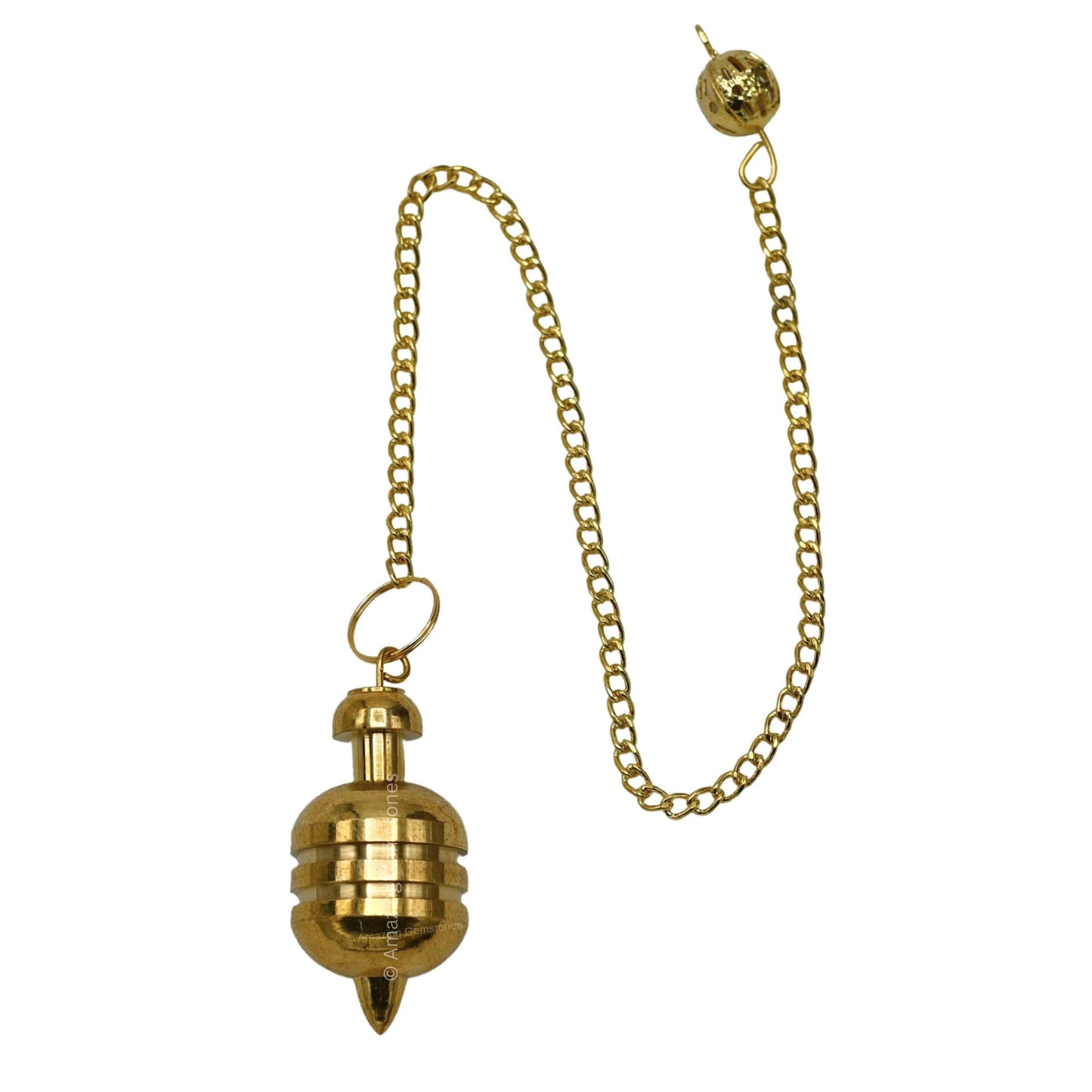 Amazing Gemstone Healing Metal Pendulums for Divination, Gold Dome Point Steel Copper Pendulum High Energy Pendulo de Bronce Pendulos de Mesa MP13