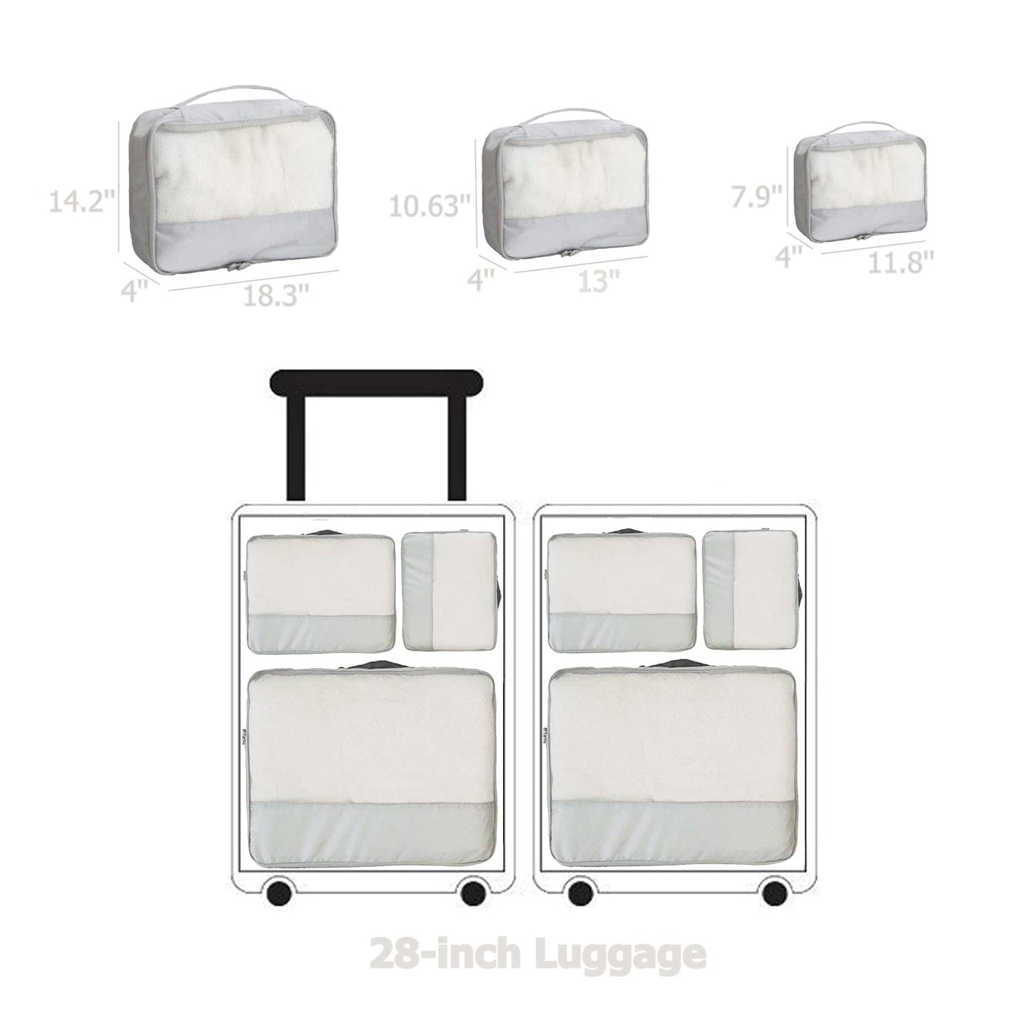 DoubleTrip Packing Cubes for Suitcases Carry on Luggage Organizer 6 Set Travel Accessories Lightweight Storage Bag Space Saver Clothes Pouch Large