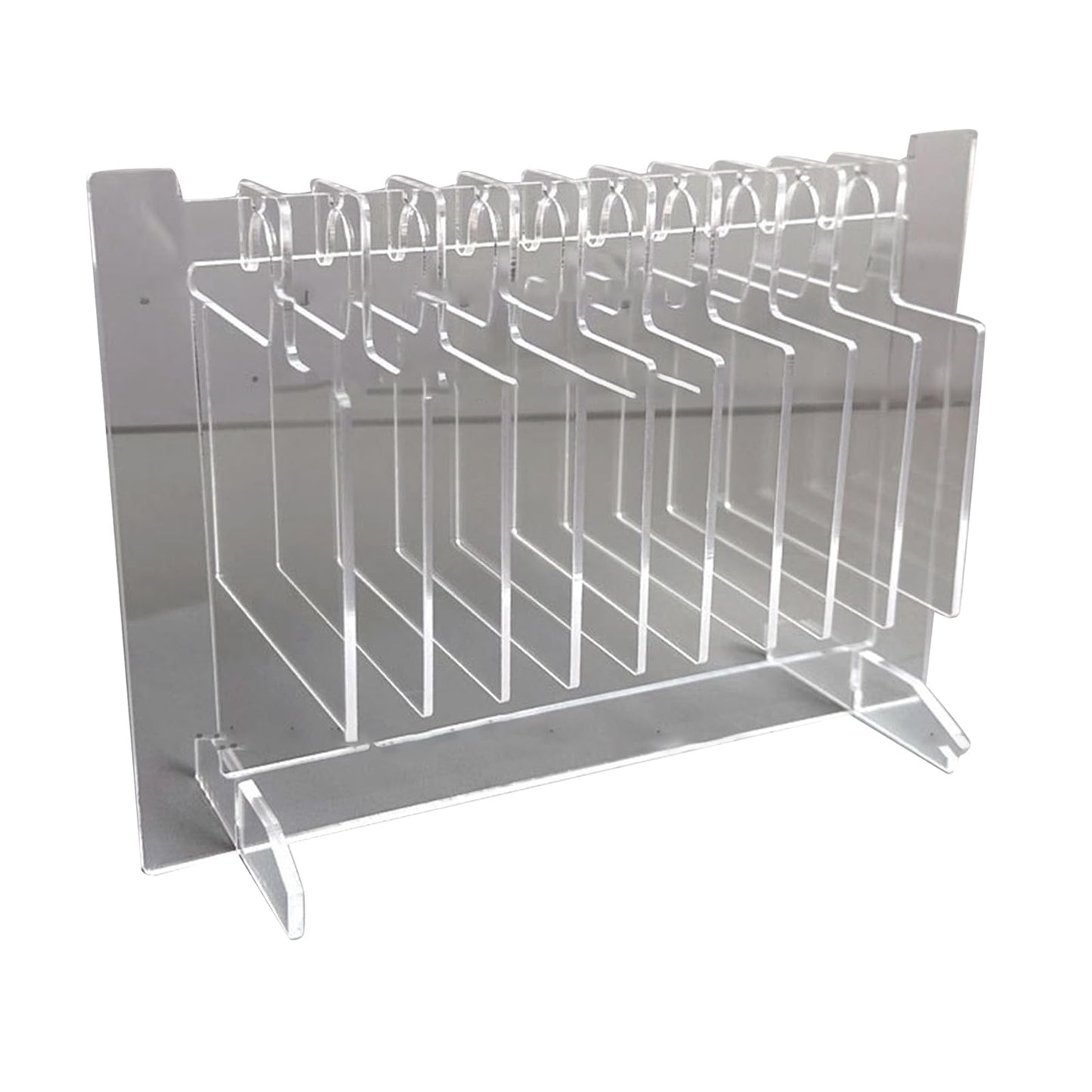 ZJchao Acrylic Nail Hanger Display Stand 10pcs Hangers Multi-Functional Desktop Organizer Portable Transparent Nail Sample Display Stand for Nail Technicians Large Size