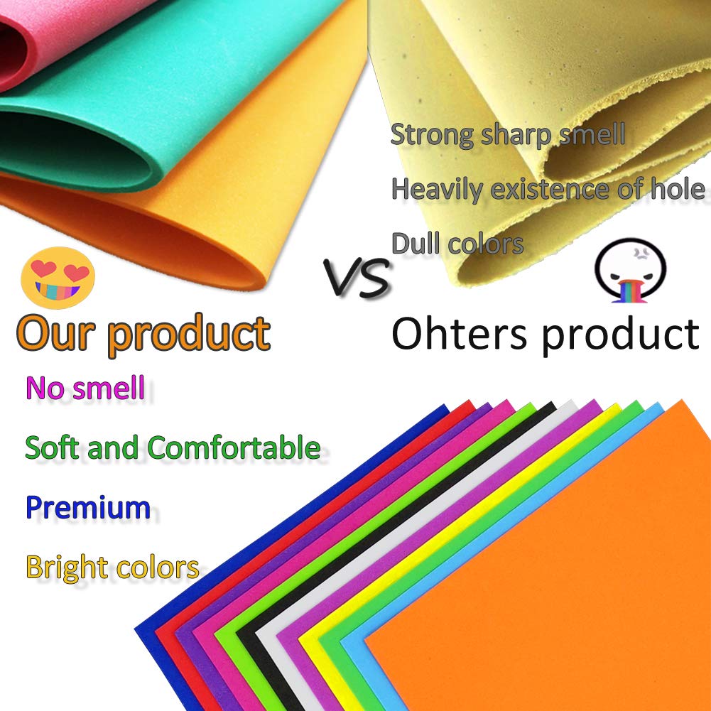 84PACK Foam Craft Sheets 8.5x5.5 inch Eva Color Bulk Foam Paper Set for Art Craft Projects DIY Handcraft by MEARCOOH