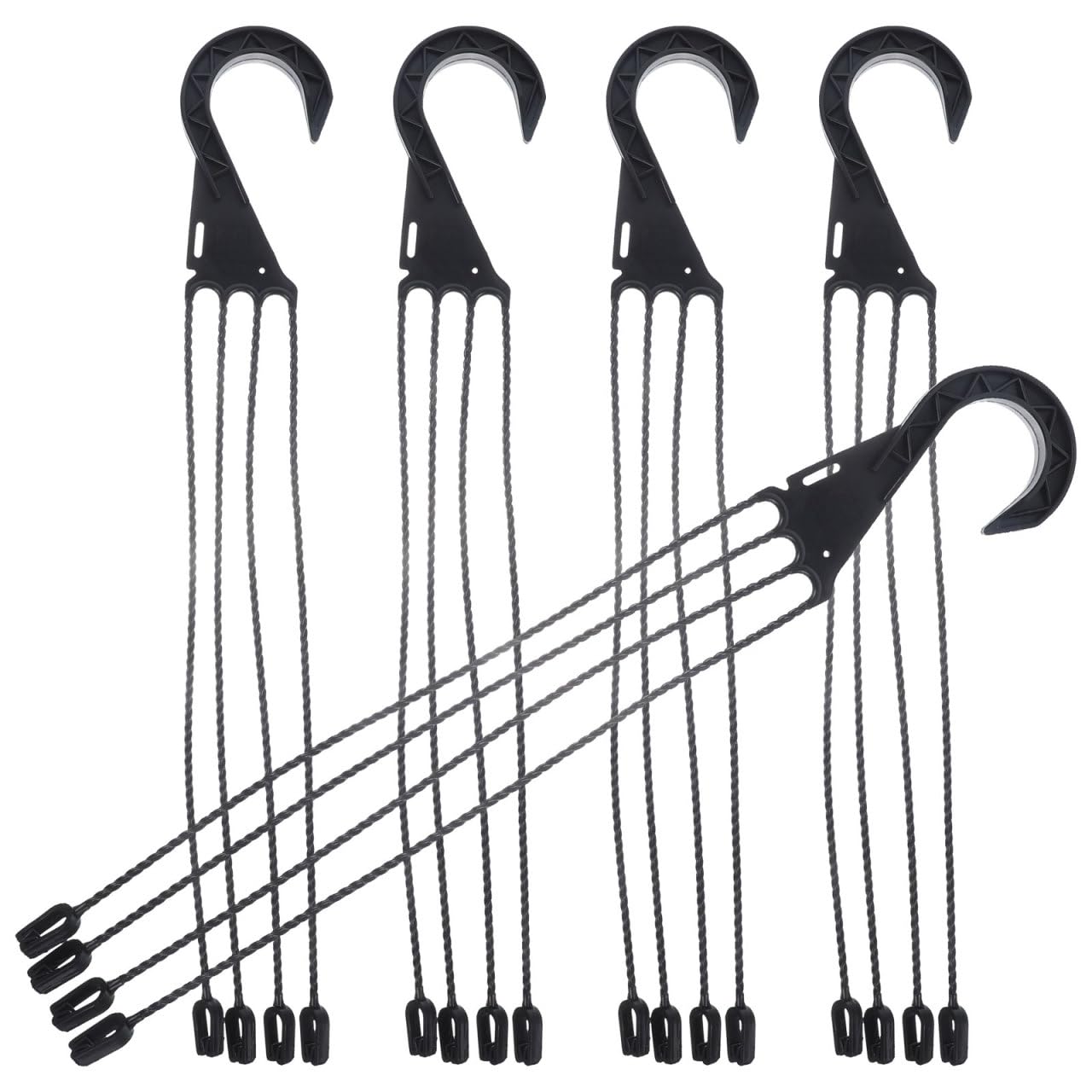 Toddmomy Hanging Basket Hooks 5-Pack Plastic Flower Pot Hangers for Outdoor Balcony Patio Planter Holder with Easy Installation