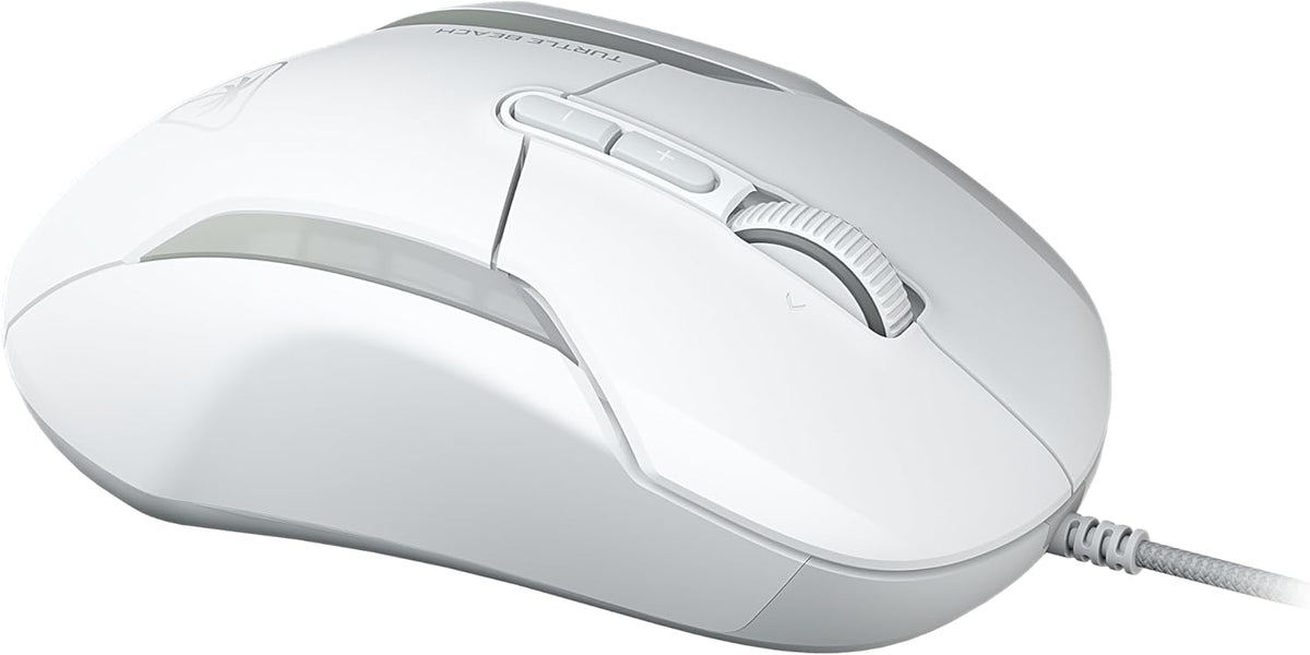 Turtle Beach Kone II – Wired Ergonomic RGB Gaming Mouse, 26K DPI Optical Sensor, 100M Click Life Optical Switches, 23 Customizable Inputs, 4D Scroll Wheel, Pure PTFE Glides - Arctic White