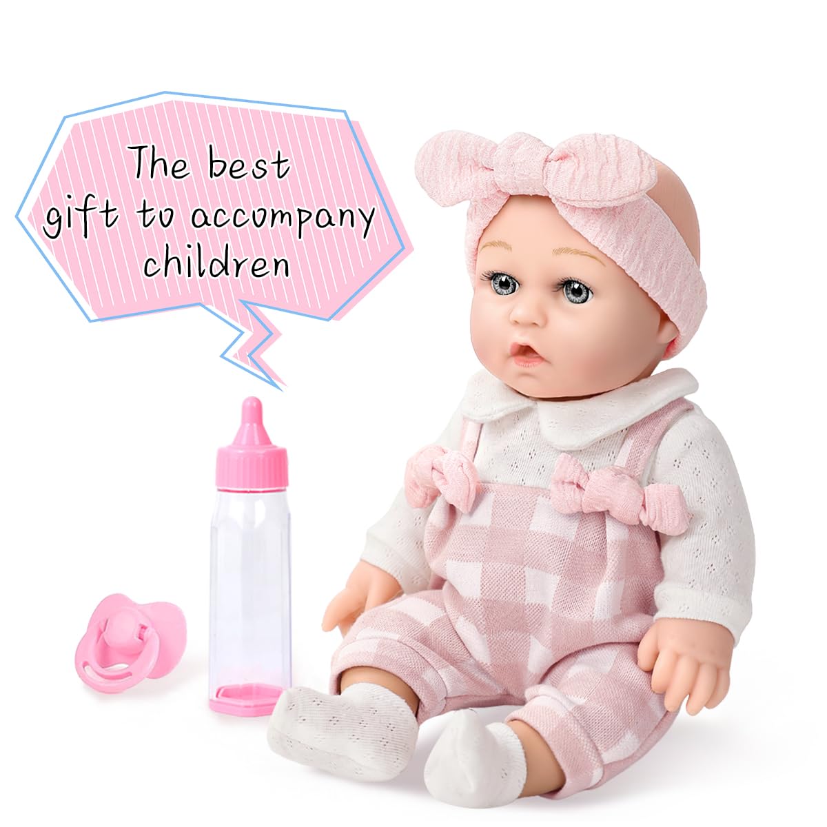 BDDOLL 12'' Baby Doll and Clothes Accessories Playset with Feeding Bottle Pacifier First Baby Dolls for Toddlers 36 Months and Up