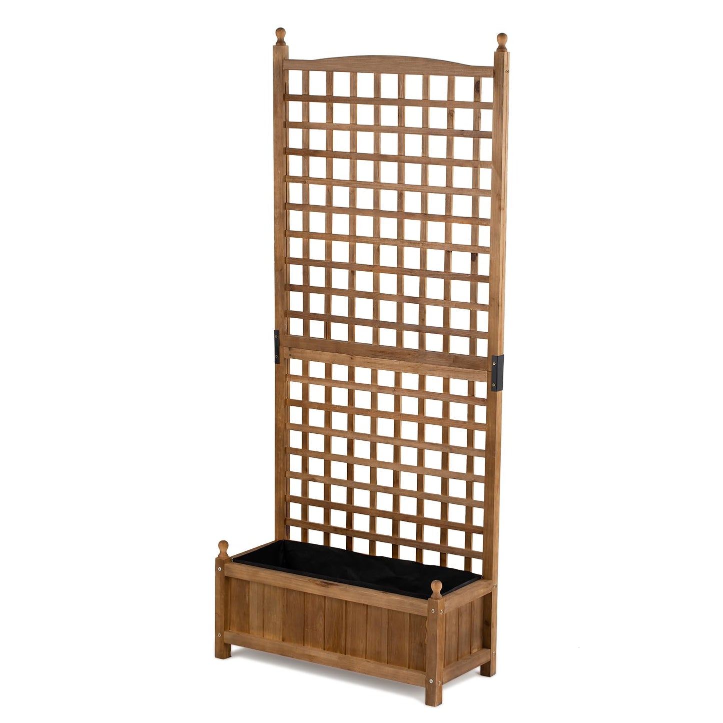 Idzo 71 Inches Height Raised Garden Bed with Trellis, Durable Oil Coated Planter with Trellis, Vertical Gardens Outdoors with Convenient Non Woven Lining for Better Plants Growing