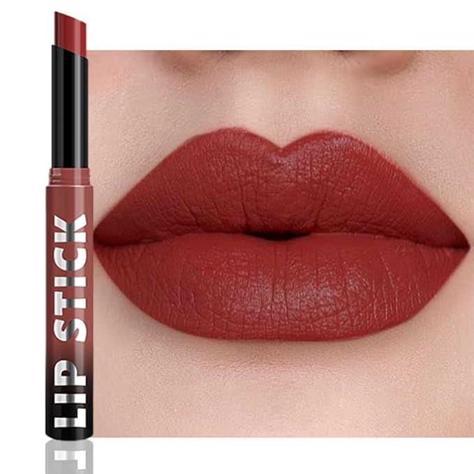 Dark Red Matte Lipstick for Women, Long Lasting Waterproof Transfer-Proof Vegan, 24 Hours Moisturizing Glossy Shine Lip Gloss, Lipstick Palette Beauty Products Makeup All-Day Formula A04#
