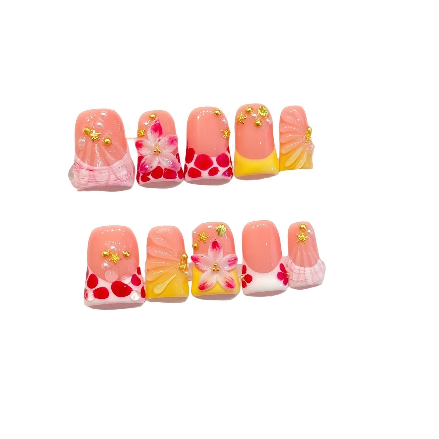 handmade press on nails long coffin (Short)