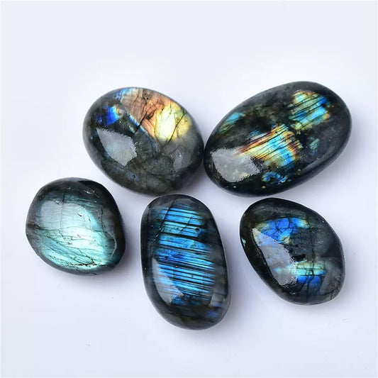 0.5 LB Natural Labradorite Tumbled Stones – Healing Crystals for Energy, Protection & Intuition – Polished Crystals for Reiki, Chakra Balancing, Meditation & Home Décor (10-20mm)