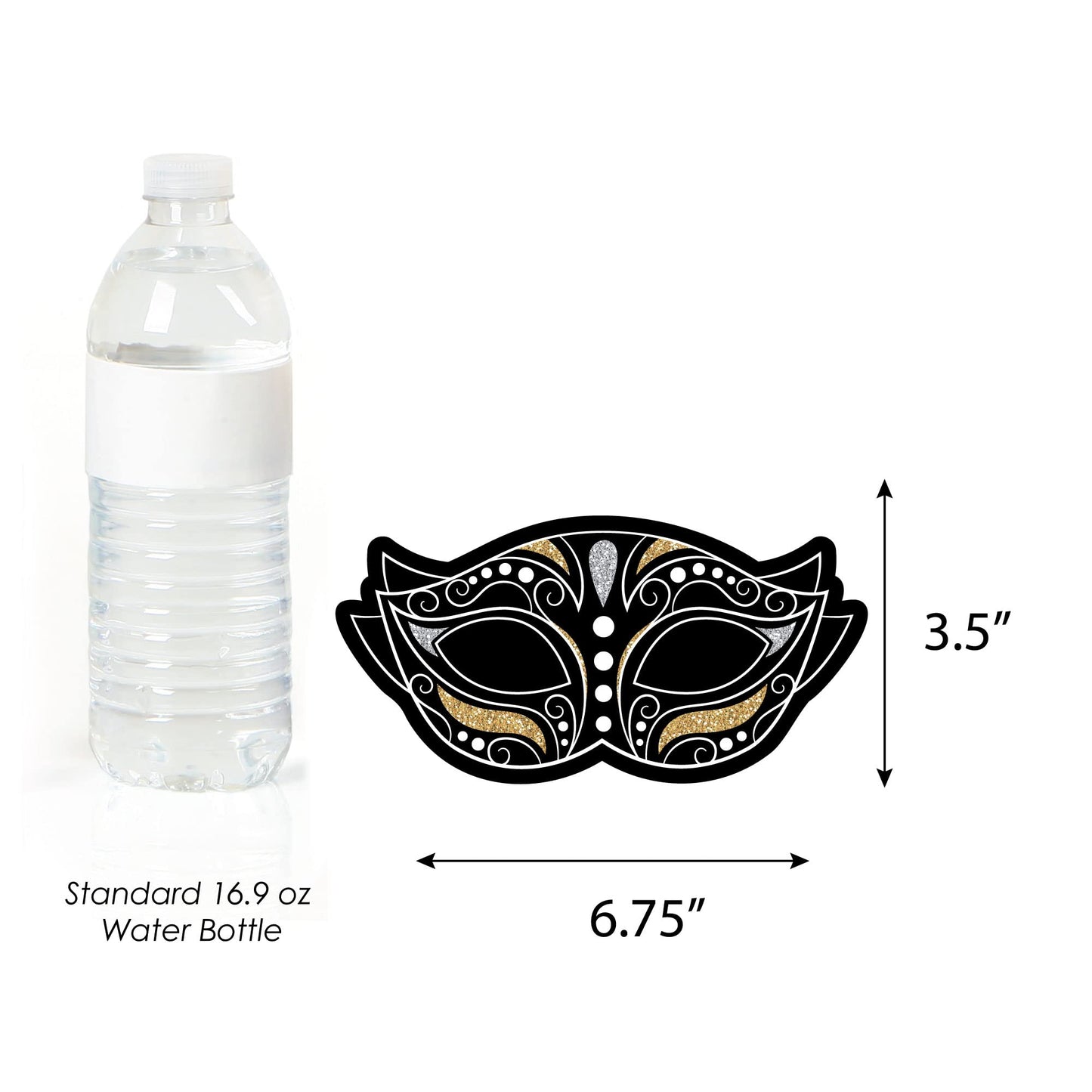 Big Dot of Happiness Masquerade - Decorations DIY Venetian Mask Party Essentials - Set of 20