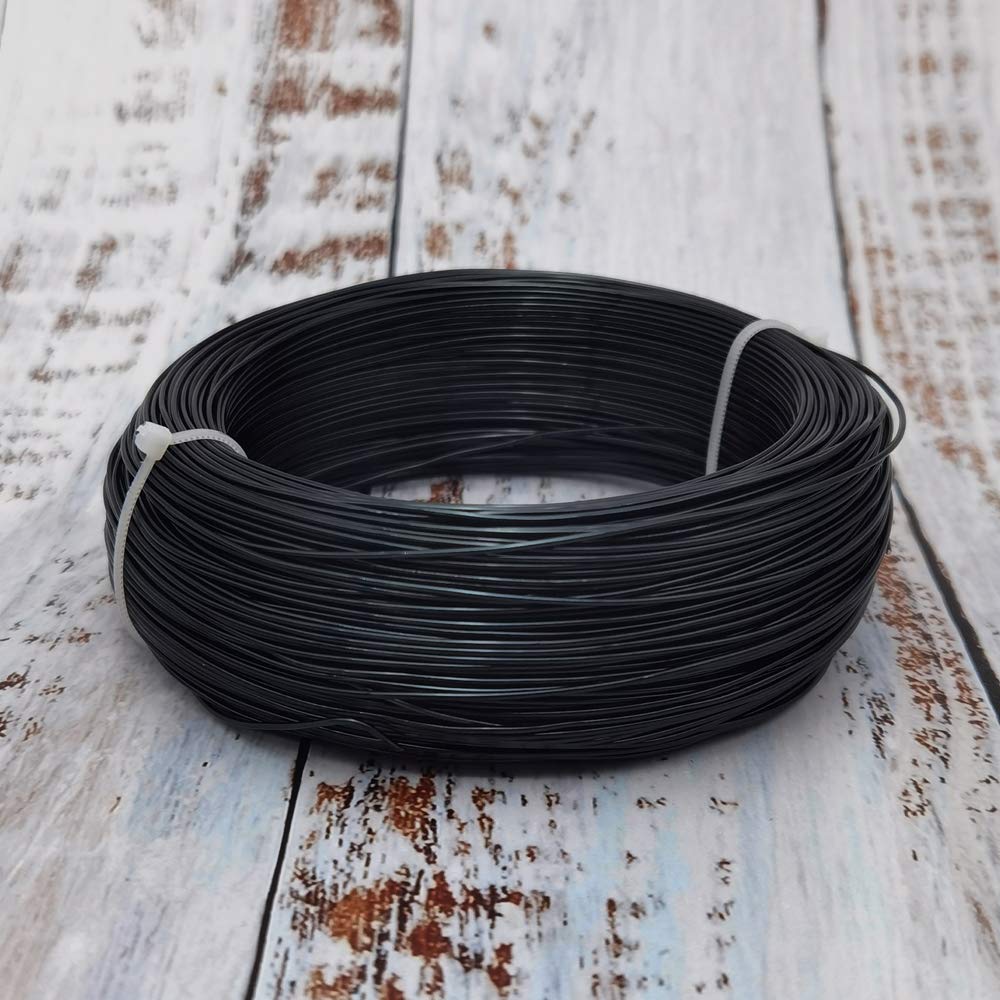 INSPIRELLE 18 Gauge 377 Feet Black Aluminum Craft Wire Bendable Metal Wire for Jewelry Craft Making