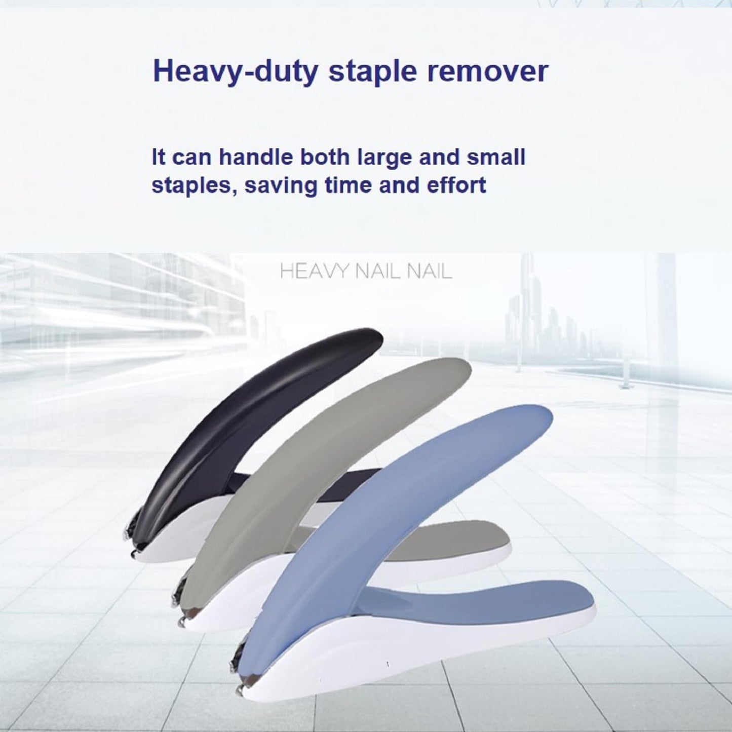 Heavy Duty Staple Remover Ergonomic Staple Puller Tool for Office School, Home, Fits Standard Staples, Black White