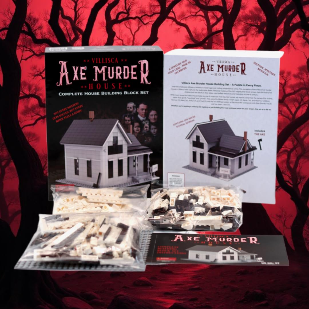 US Ghost Adventures Villisca Axe Murder House Complete Building Block Set, Historic Crime Scene Model Kit, 795 Pieces, Ages 13+, 7.4 x 7.4 x 6.42 Inches