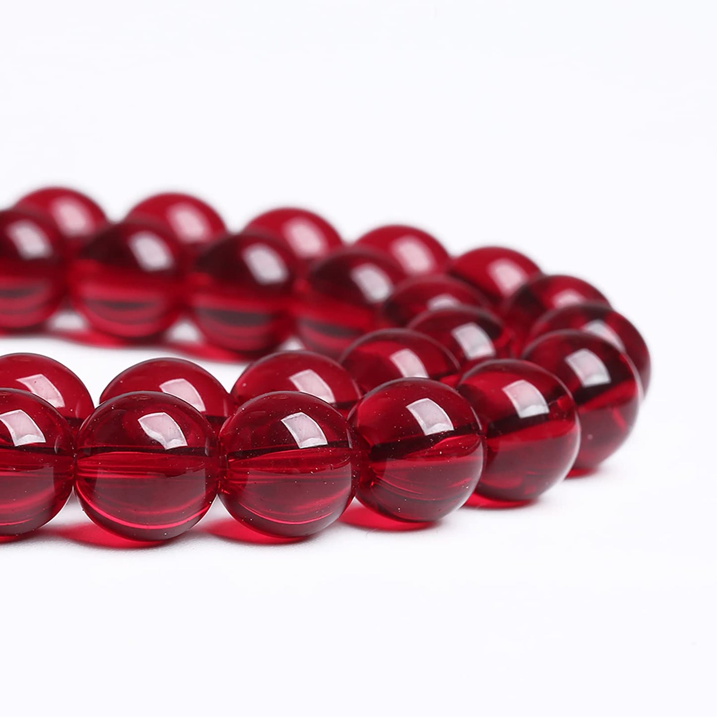 4MM 90PCS Garnet Red Glass Crystal Spacer Loose Beads for Jewelry Making DIY Bracelet 15 Inches 1 Strand