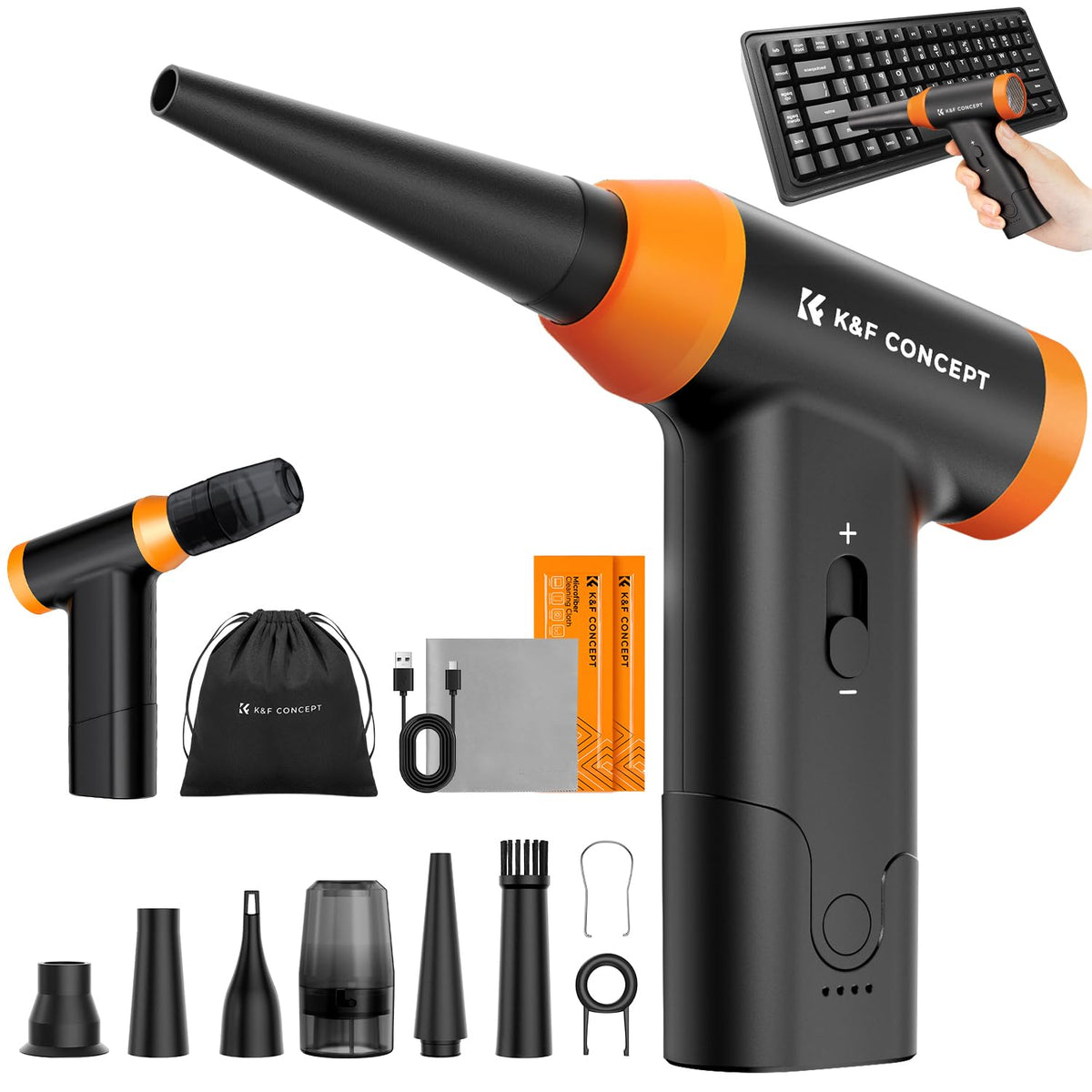 Blower and Suction 2 in 1 Compressed Air Duster