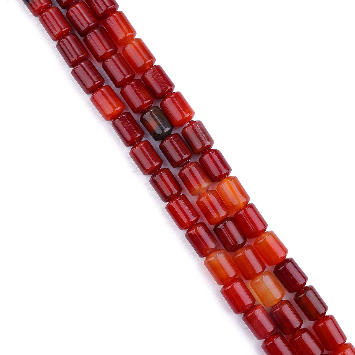 BEADIA Natural Red Agate Cylinder Stone Loose Semi Gemstone Beads for Jewelry Making 10mmx14mm 38cm