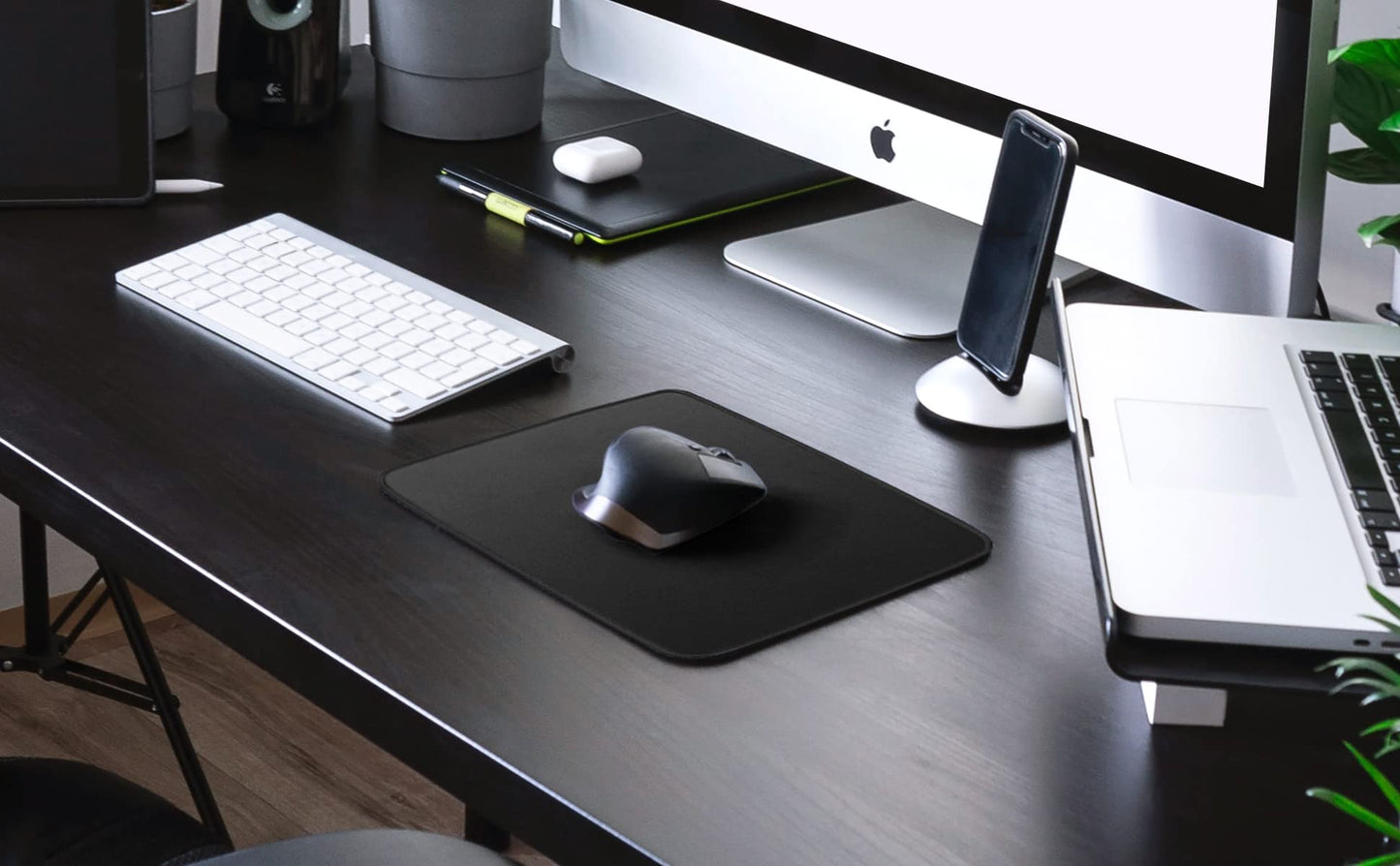 Mouse Pad Bundle Stitched Edges Premium Waterproof Gaming Mouse Mat Pad, Extends Battery Life Non-Slip Rubber Base Thick Black Mousepad for Laptop Computer & PC, 11 x 8.7 inch, Black-Pack of 6