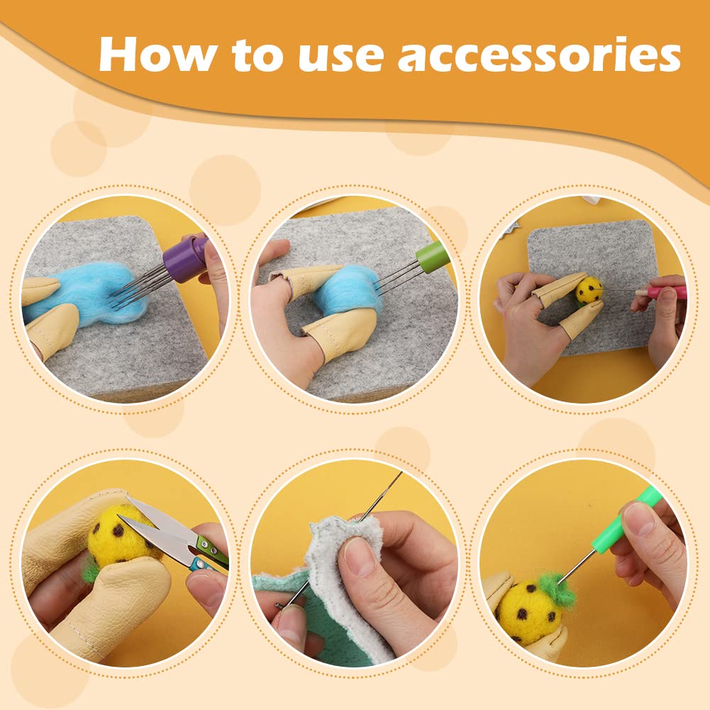 99 Pcs Needles Felting Tools Needles Wool Felting Soft Needle Felting Pad with 3 Sizes Felting Needles for Needle Felting Craft DIY