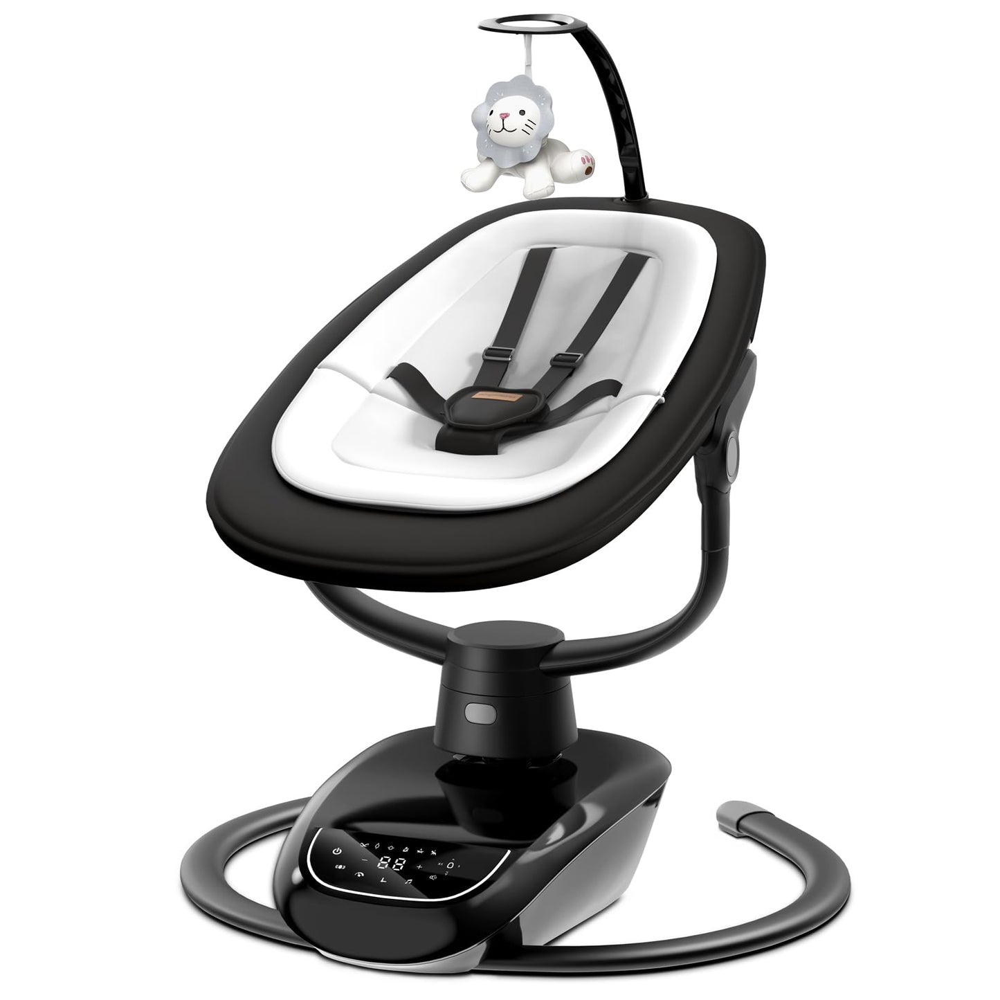 Angelbliss Baby Swing with Custom Motion, 3D-Motion Electric Swing with 6 Unique Motions & 4-Speeds, Bluetooth Enabled, 13 Preset Lullabies (Black)