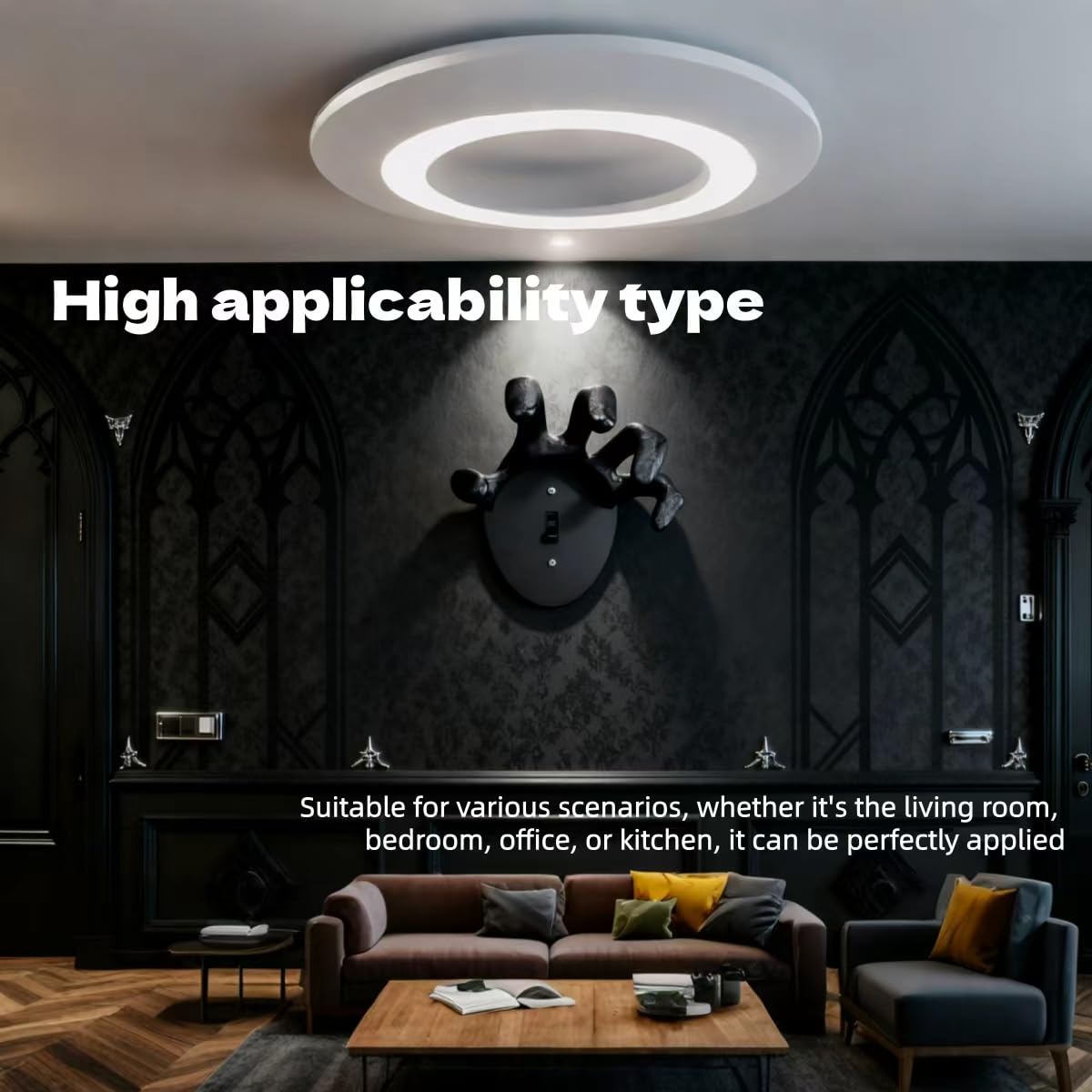 Gothic Light Switch Covers，funny light switch cover ，3D Material Wall Panel Cover，Suitable for bedroom, living room, kitchen Halloween decorations