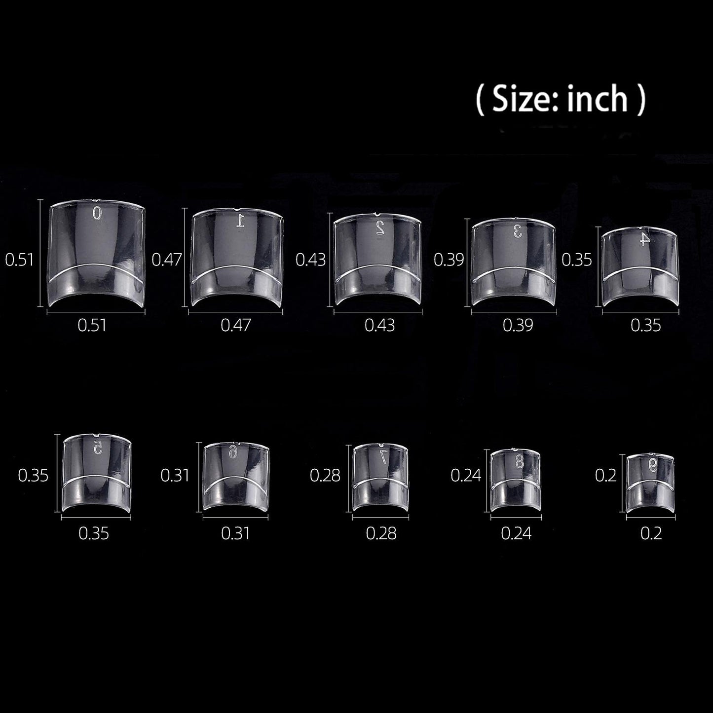 Square Nail Tips Half Cover 500Pcs Clear Acrylic Nails French Short False Nails with Box